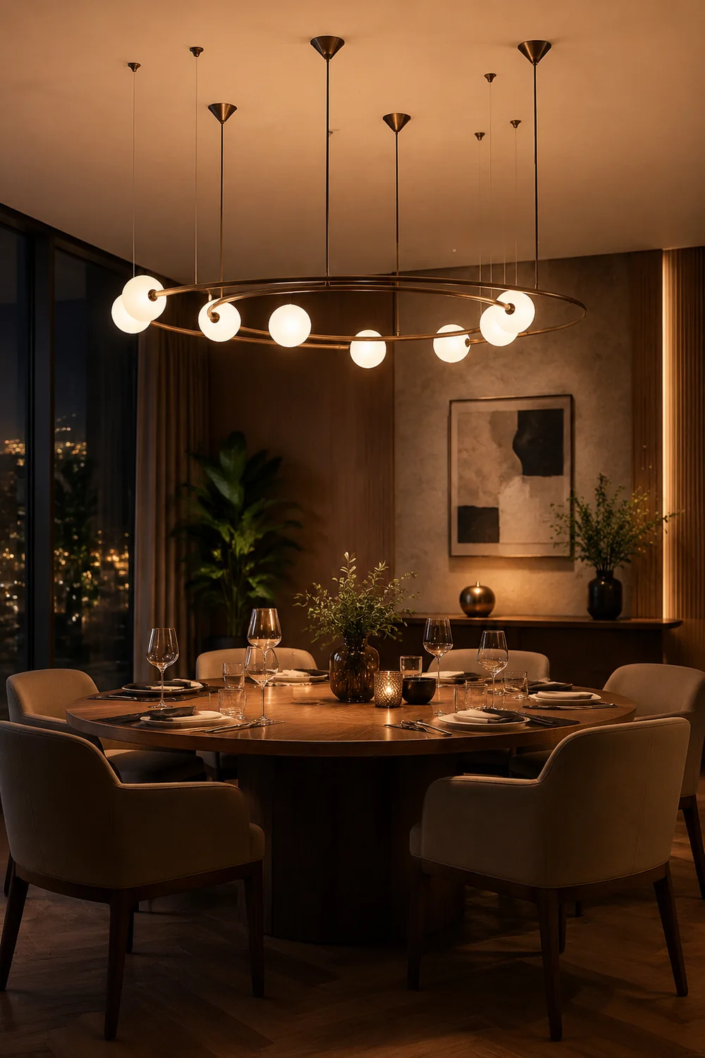 Valentina Modern Ring Metal Pendant Light, Black/Gold - Lumpaz