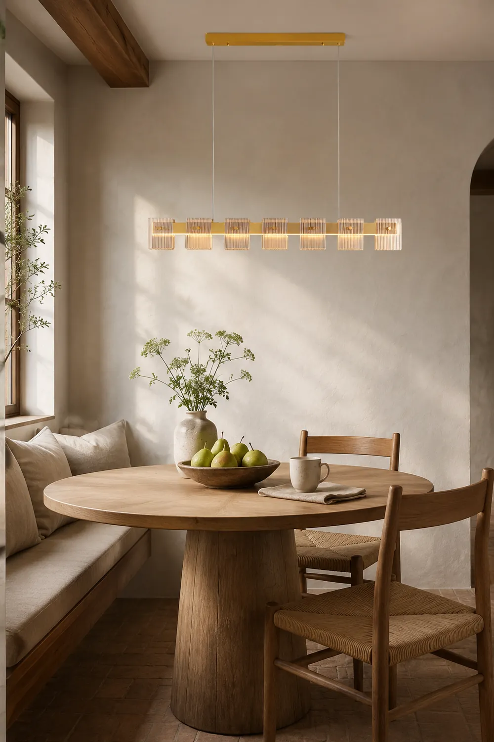 Evette Modern Minimalist Rectangular Metal And Glass Pendant Light,Gold - Lumpaz