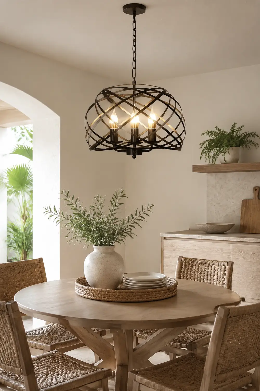 Alessio Vintage Retro Stylish Open Cage Candle Chandelier - Lumpaz