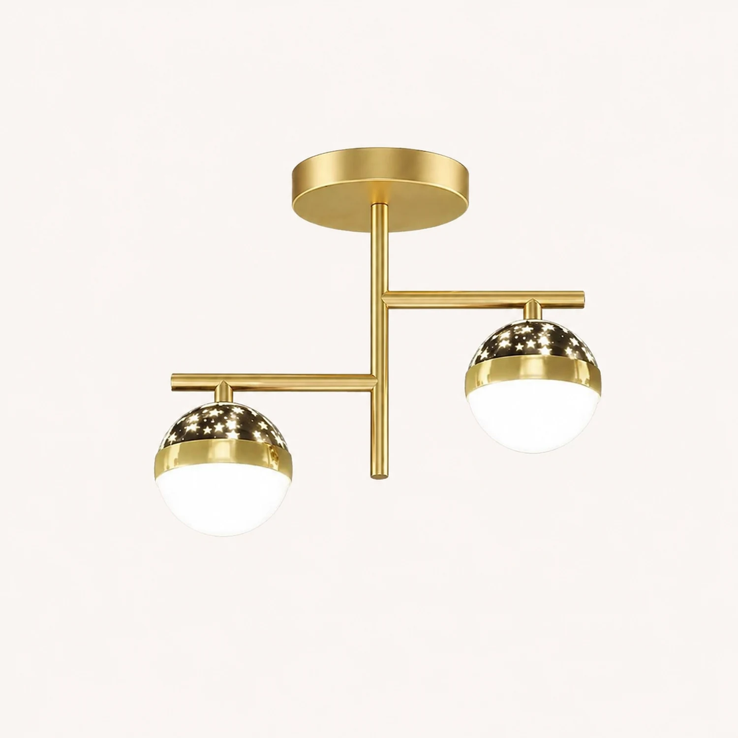 Madina Modern Ceiling Light Starry LED Flush Mount Black/Gold Corridor - Lumpaz