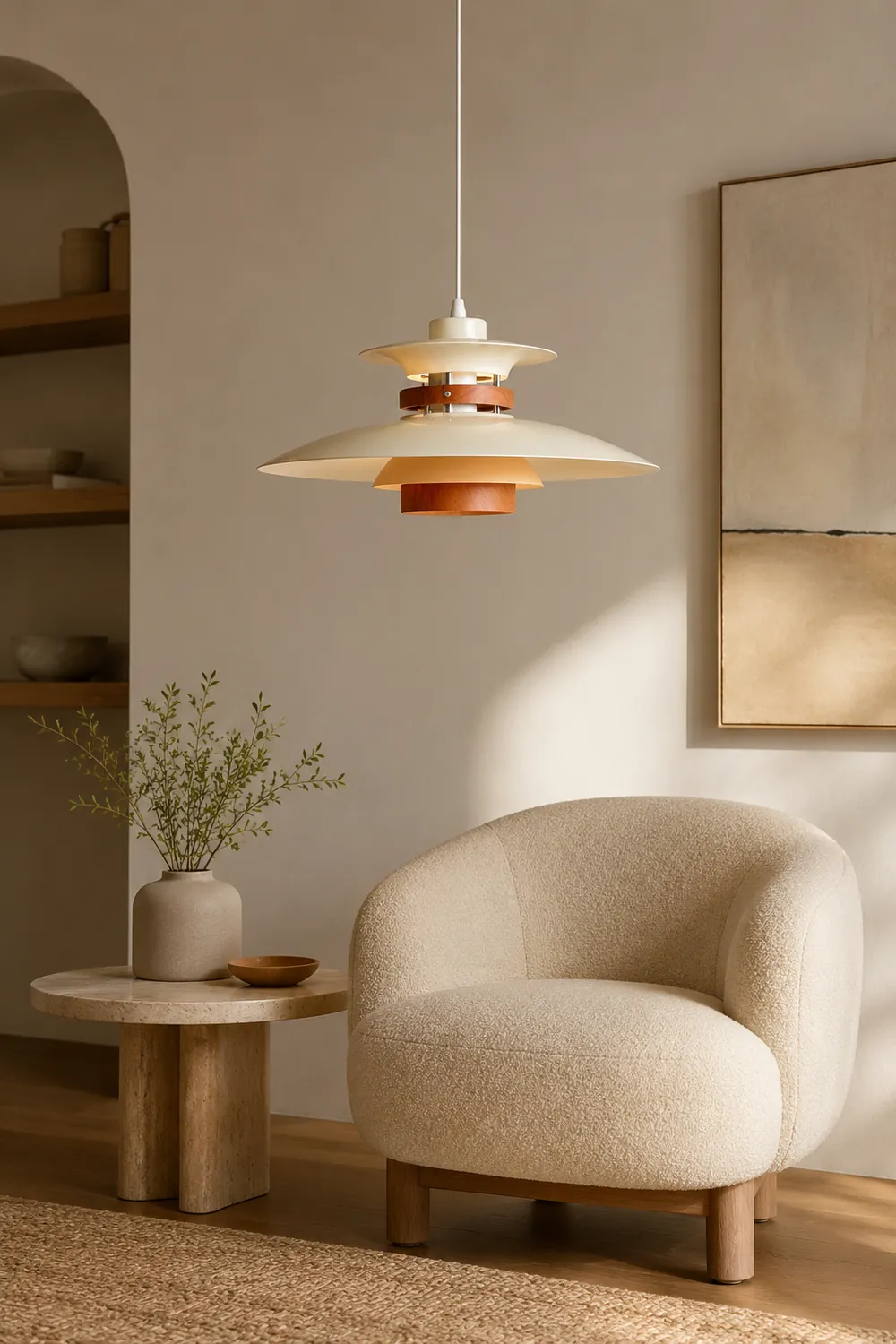 Morandi Unique Designer Metal Pendant Light, White - Lumpaz