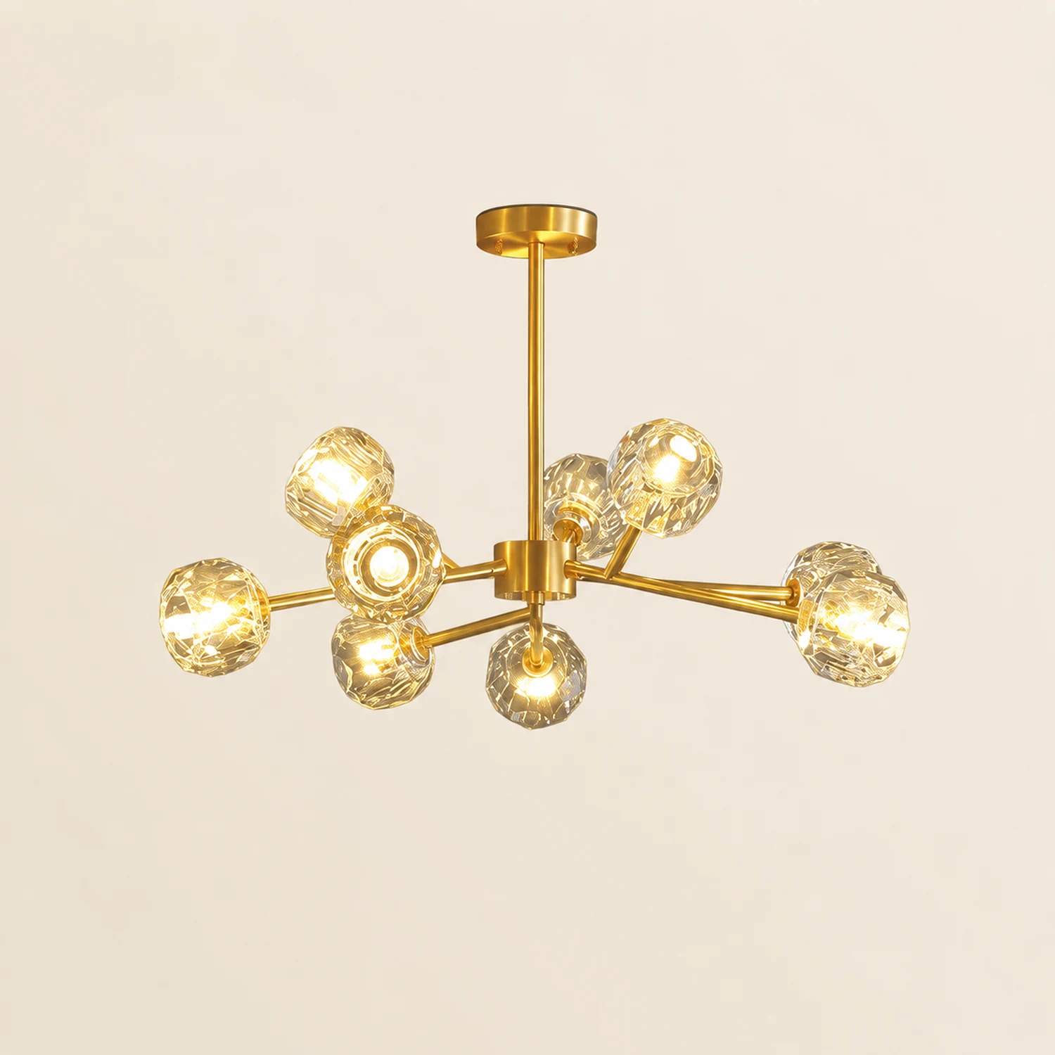 Valentina Modern Blown Metal Pendant Light, Gold - Lumpaz