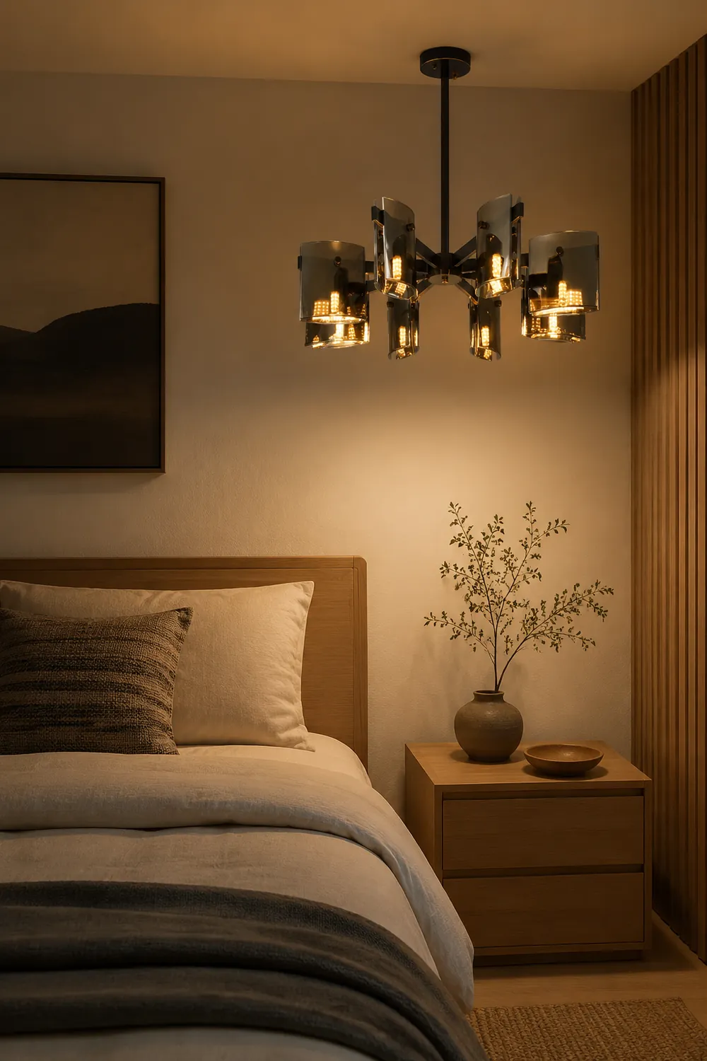 Evette Minimalist Multi Head Metal Pendant Light, Black/Gold - Lumpaz