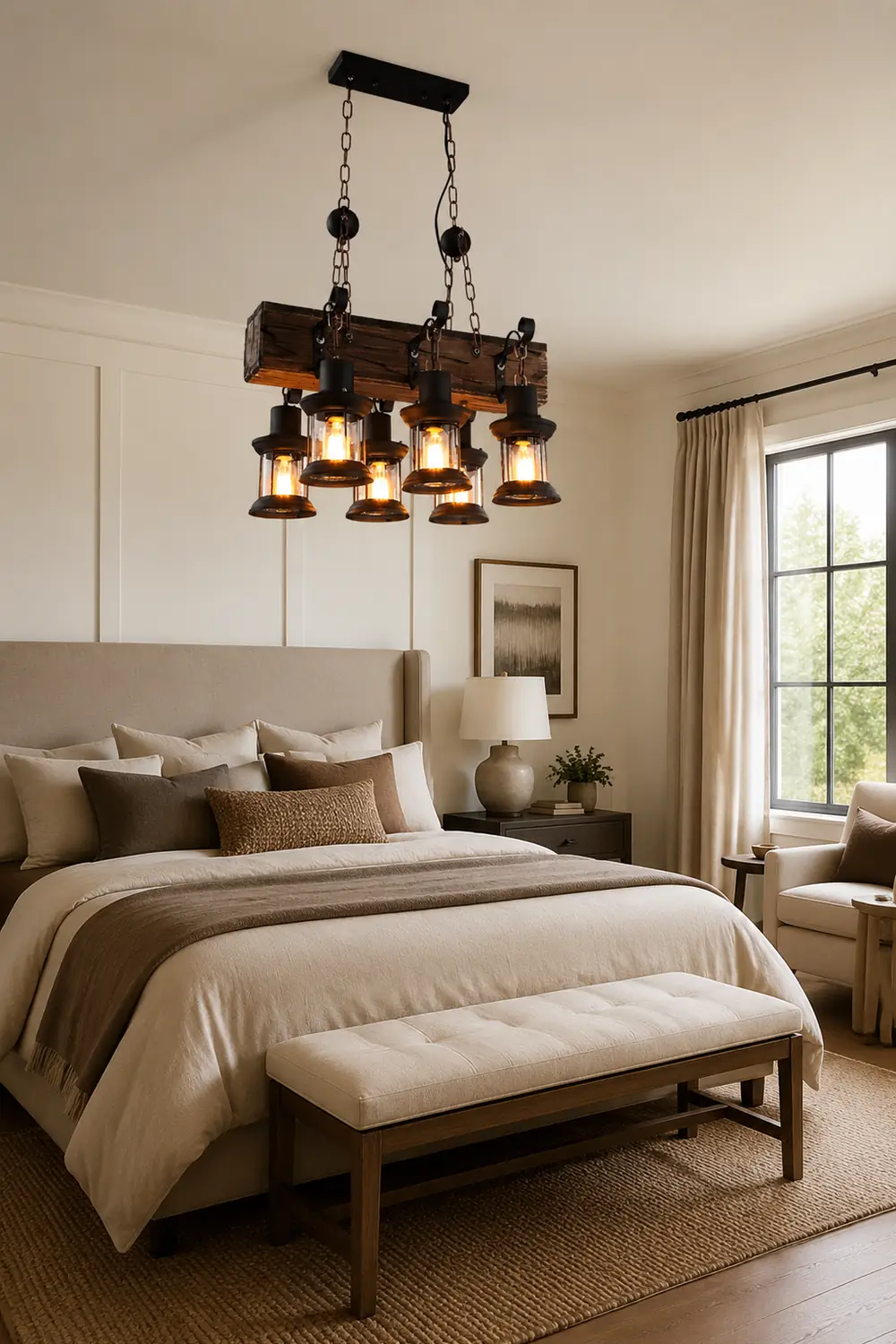 Austin Retro Rectangular Metal/Wood Lantern Pendant Light - Lumpaz