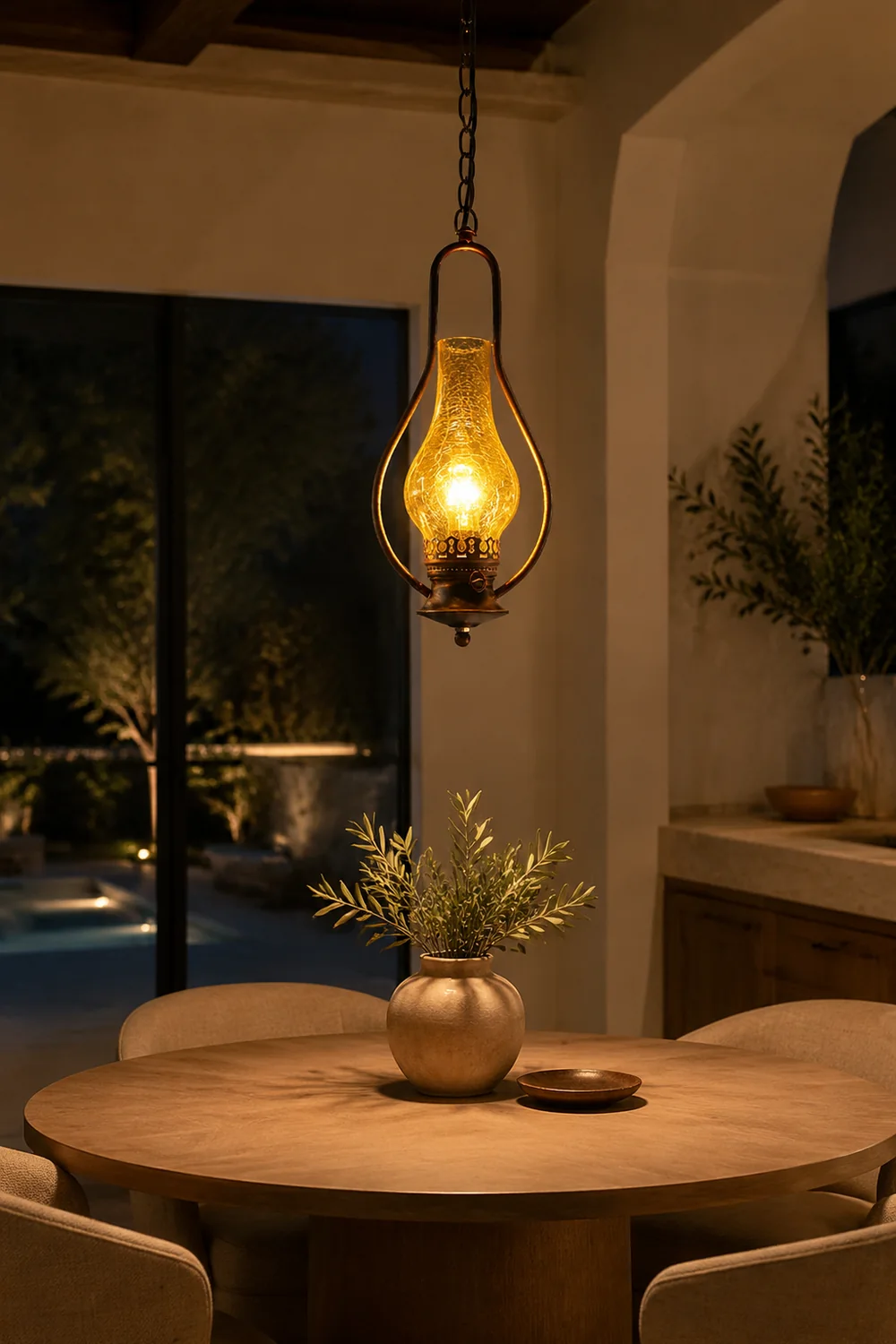 Alessio Rustic Vintage Kerosene LED Pendant Light - Lumpaz