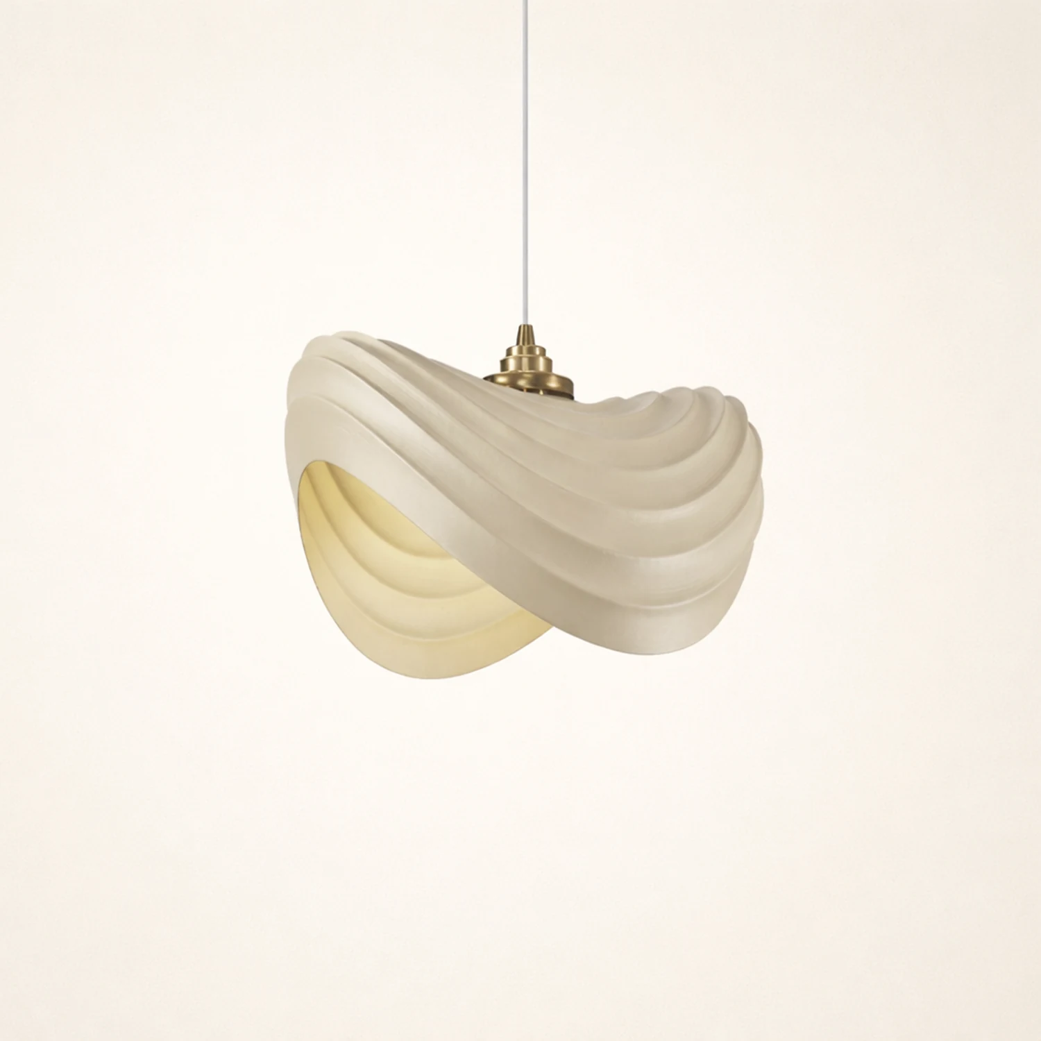 Renée Wabi-Sabi Minimalisme Ripple Pendant Light, Resin&Metal - Lumpaz