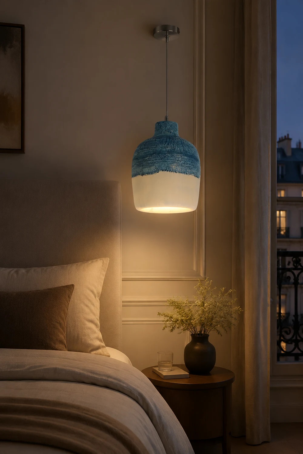 Byers Wabi Sabi Jar Shaped Resin Pendant Light, 4 Color - Lumpaz