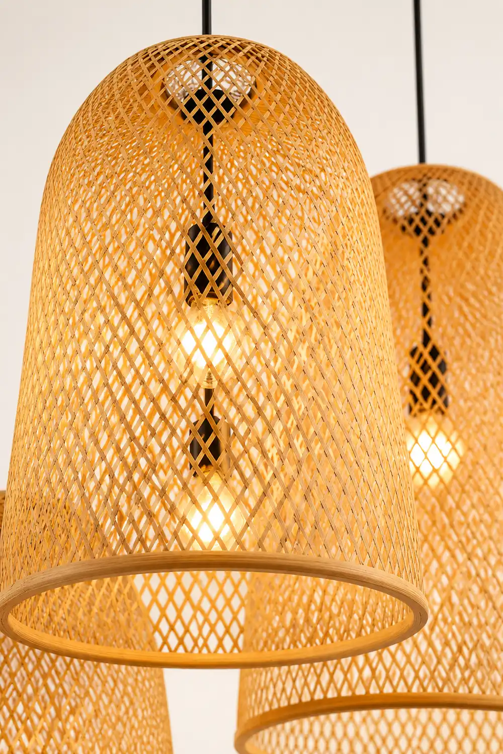 Ritta Natural Handmade Bamboo Led Pendant Light, Bedroom - Lumpaz