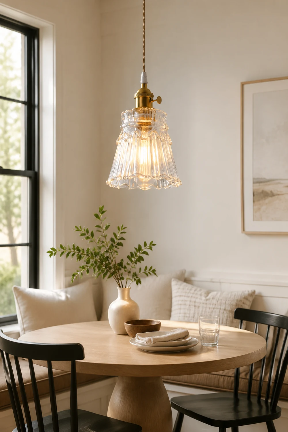 Hailie Art Deco Blown Brass & Glass Pendant Light, 7 Styles - Lumpaz