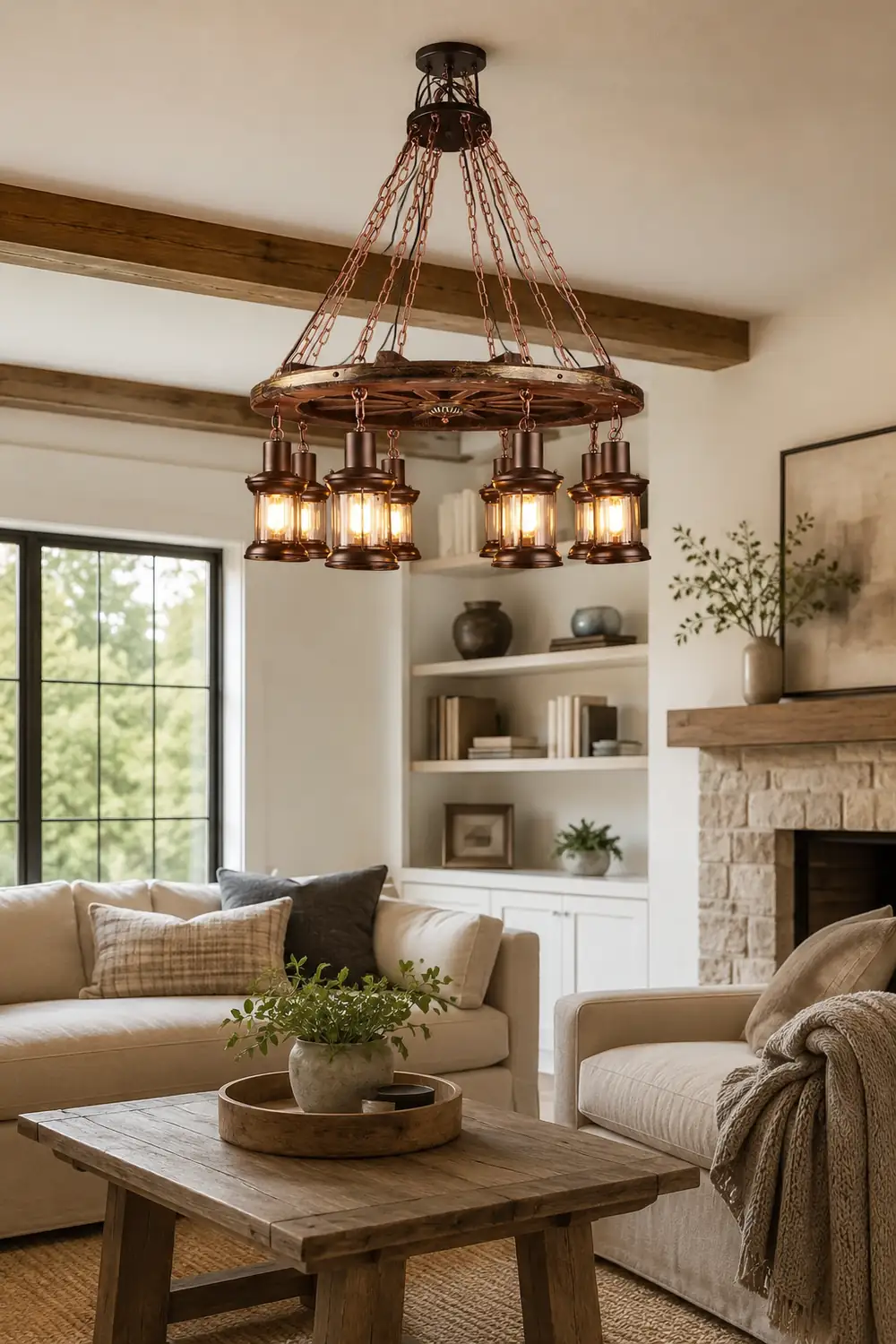 Austin Vintage Rudder Metal/Wood Pendant Light, Walnut - Lumpaz