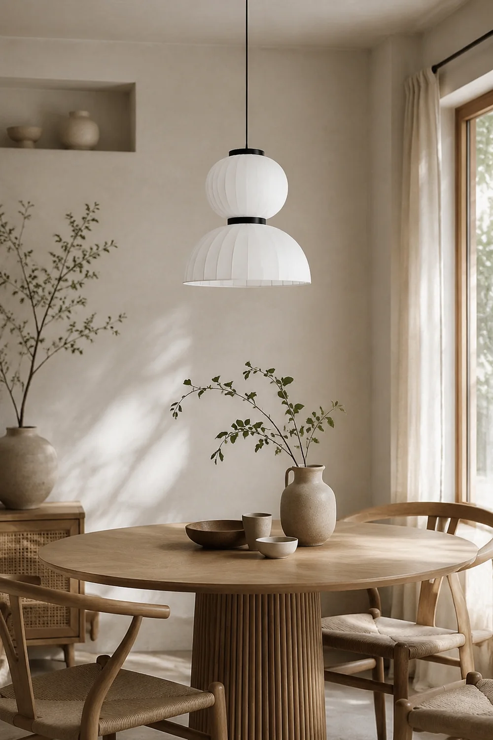 Renée Modern Artificial Silk Pendant Light, White, 3 Style - Lumpaz