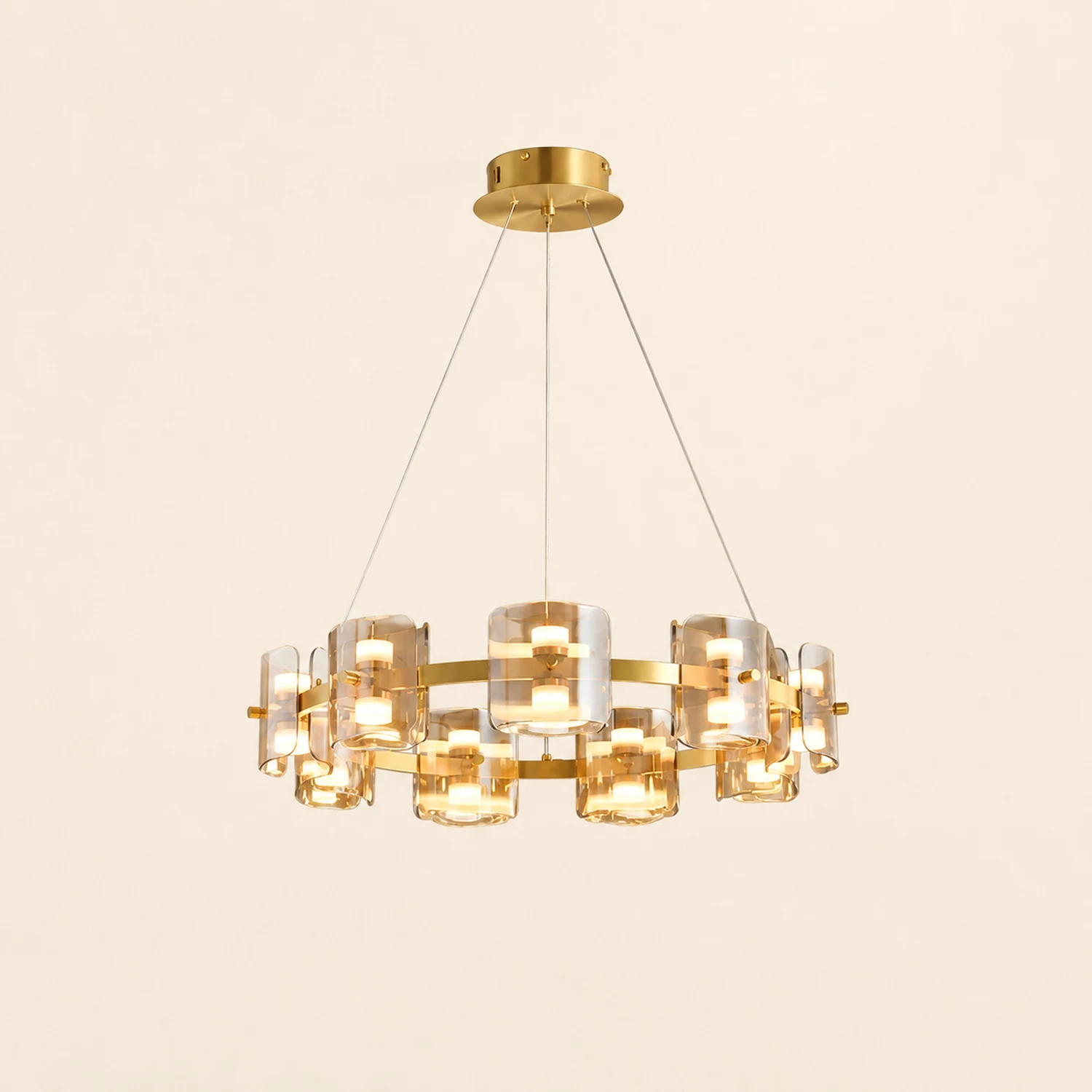 Evette Minimalist Round Metal Pendant Light,Black/Gold - Lumpaz
