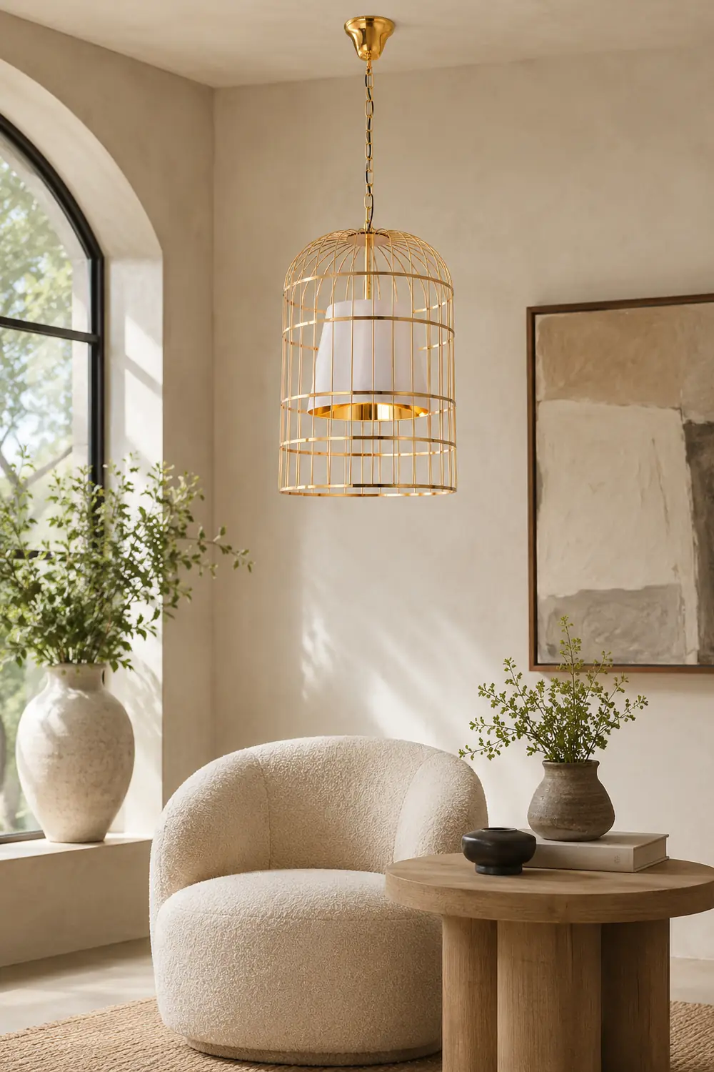 Alessio Vintage Bird Cage Metal Pendant Light - Lumpaz