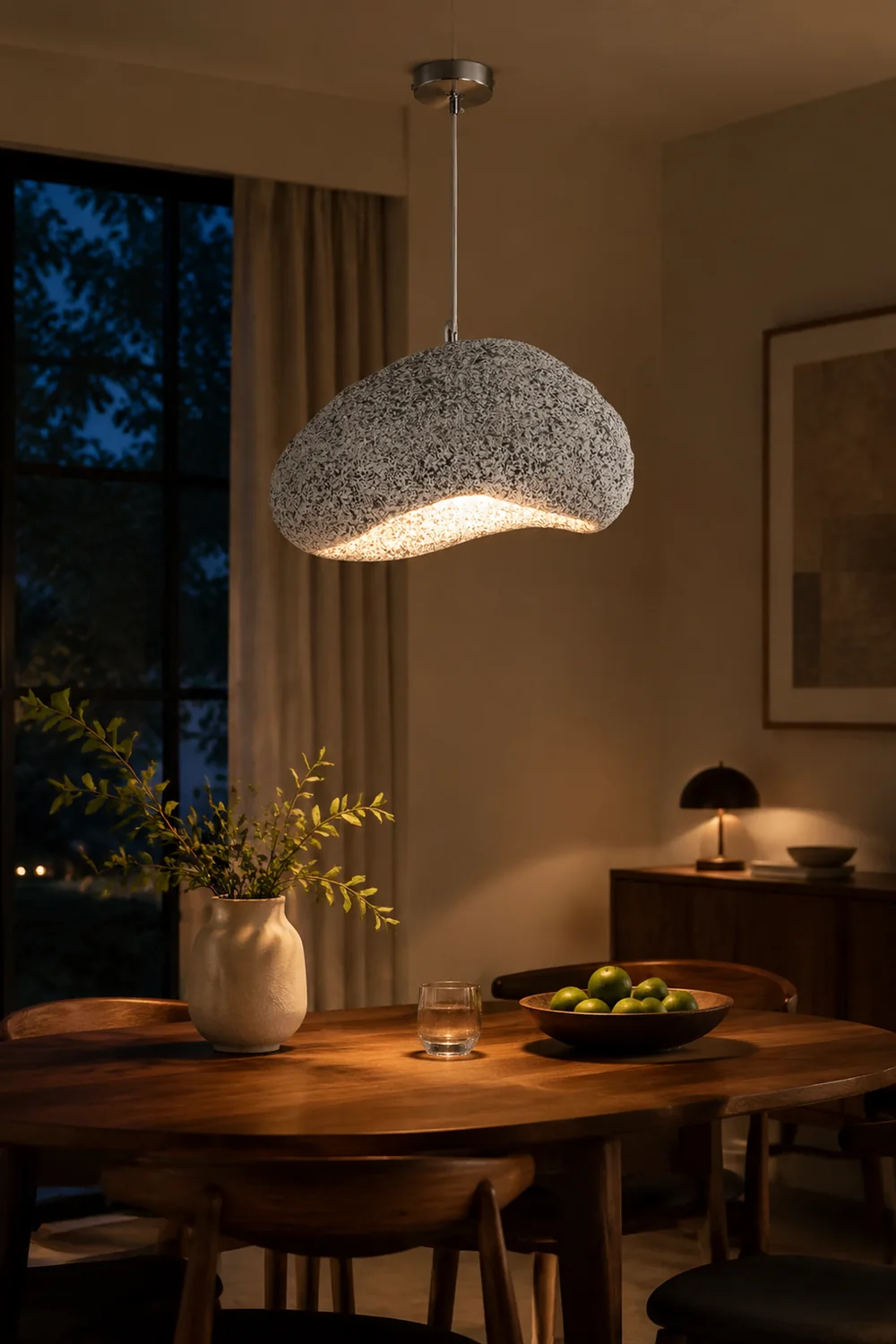 Byers Wabi Sabi Bread Shape Resin Pendant Light, 2 Color - Lumpaz