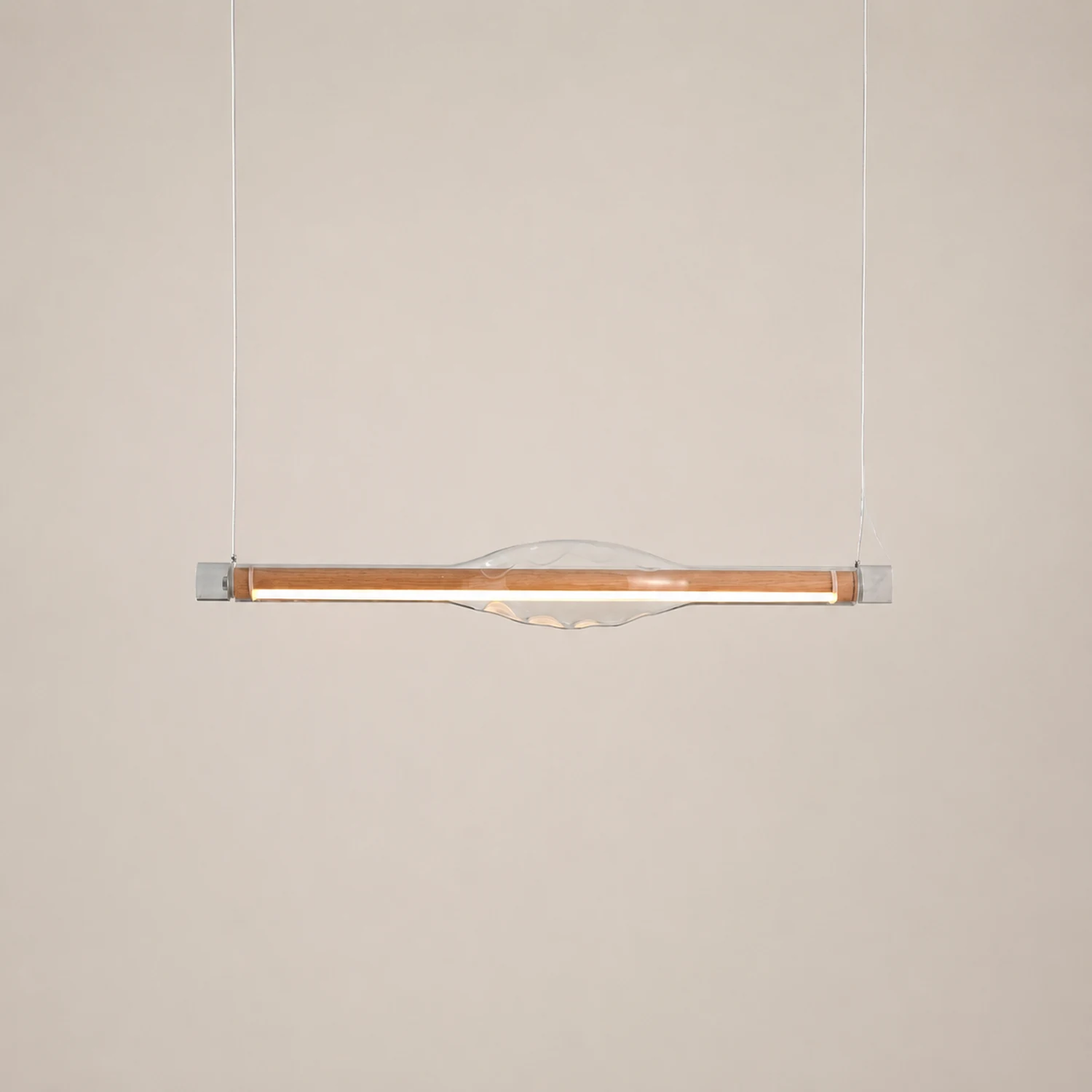 Edge Modern Tubular Metal Pendant Light, Red/Brown - Lumpaz