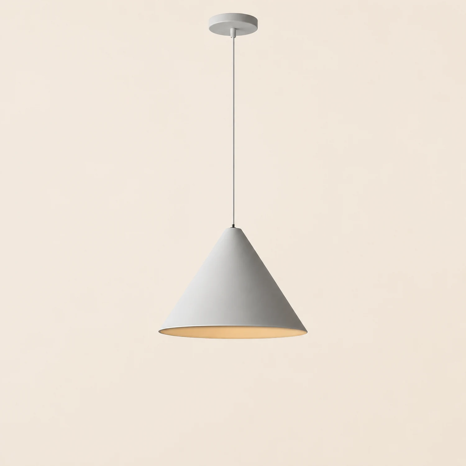 Carins Minimalist Cone Metal Pendant Light, Gray - Lumpaz