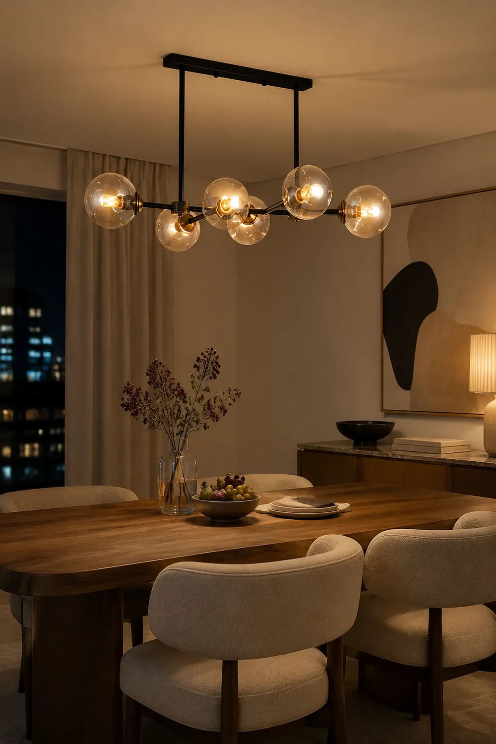 Valentina Decorative LED Glass Bubble Pendant Light, Amber - Lumpaz