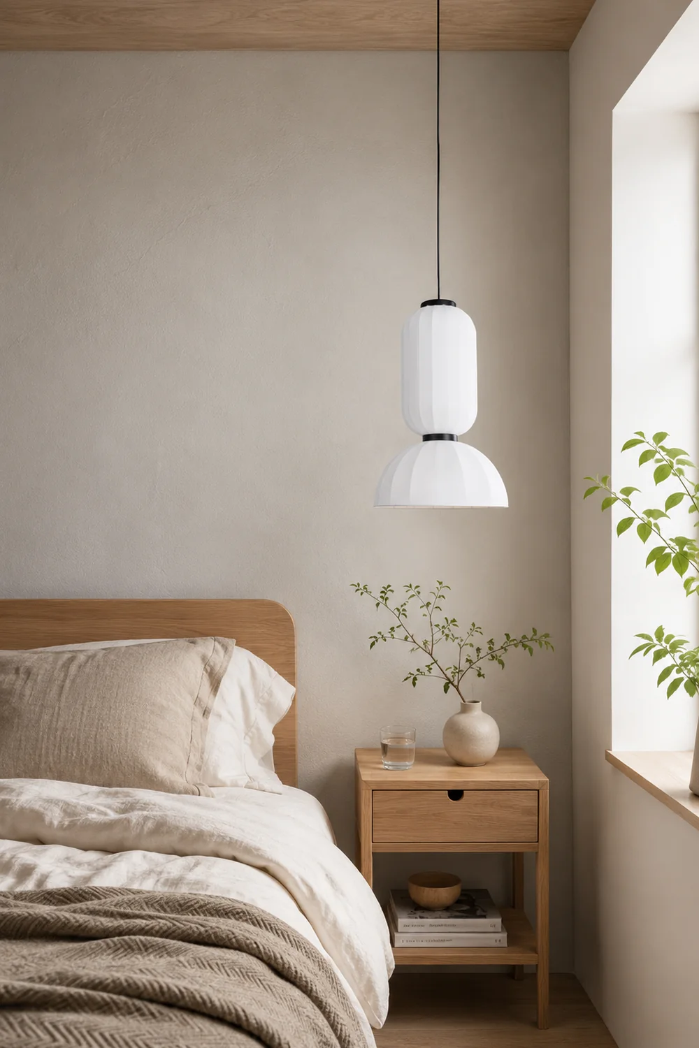Renée Modern Artificial Silk Pendant Light, White, 3 Style - Lumpaz