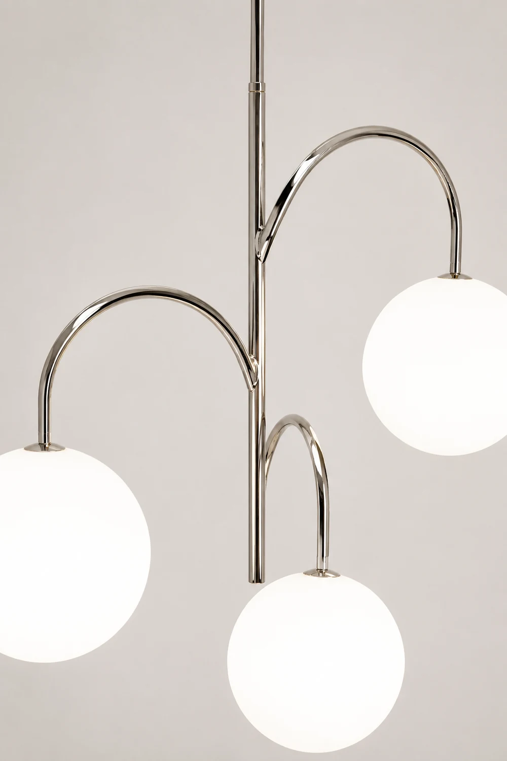 Valentina Bauhaus Modern Chrome Pendant Light, 3 Heads - Lumpaz