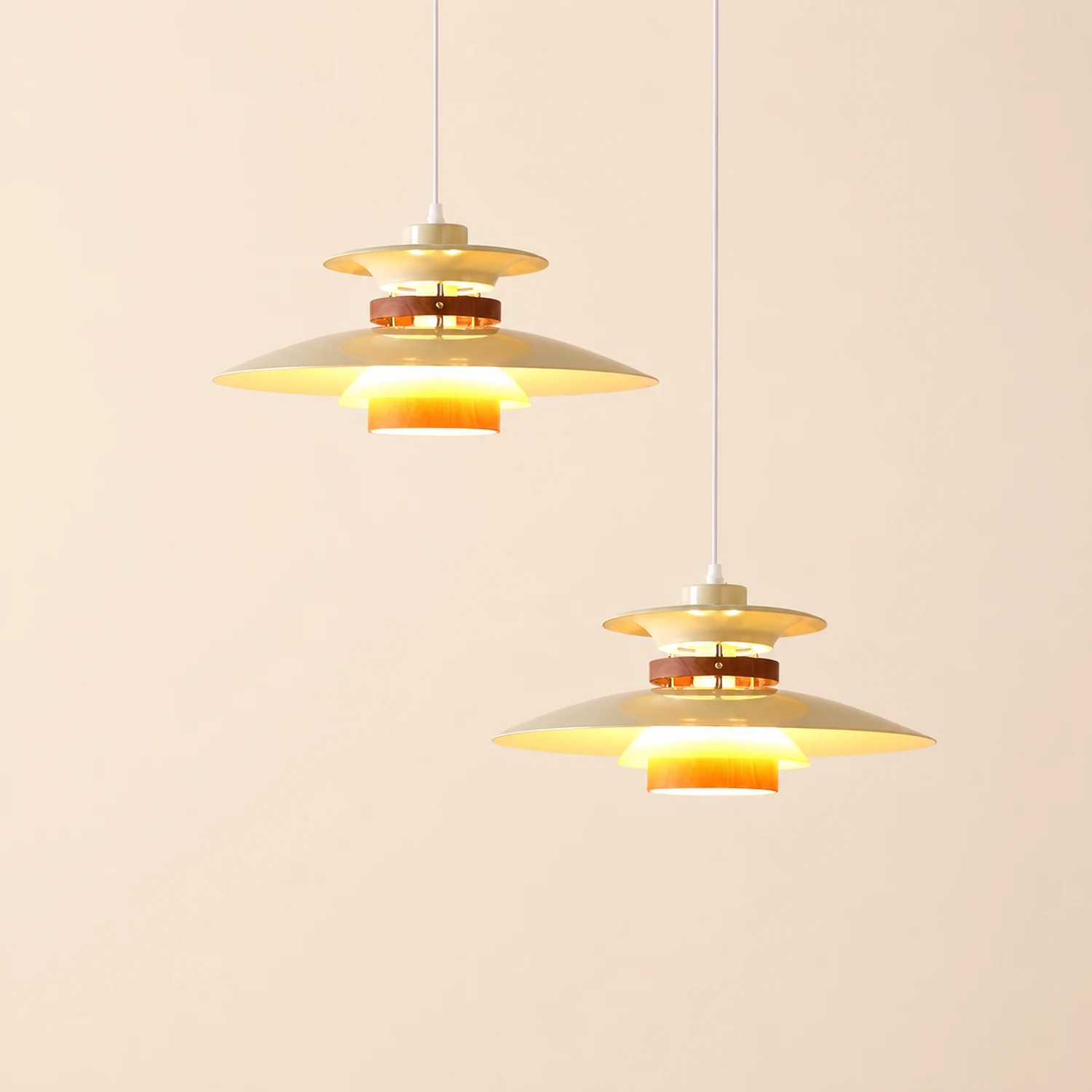 Morandi Unique Designer Metal Pendant Light, White - Lumpaz