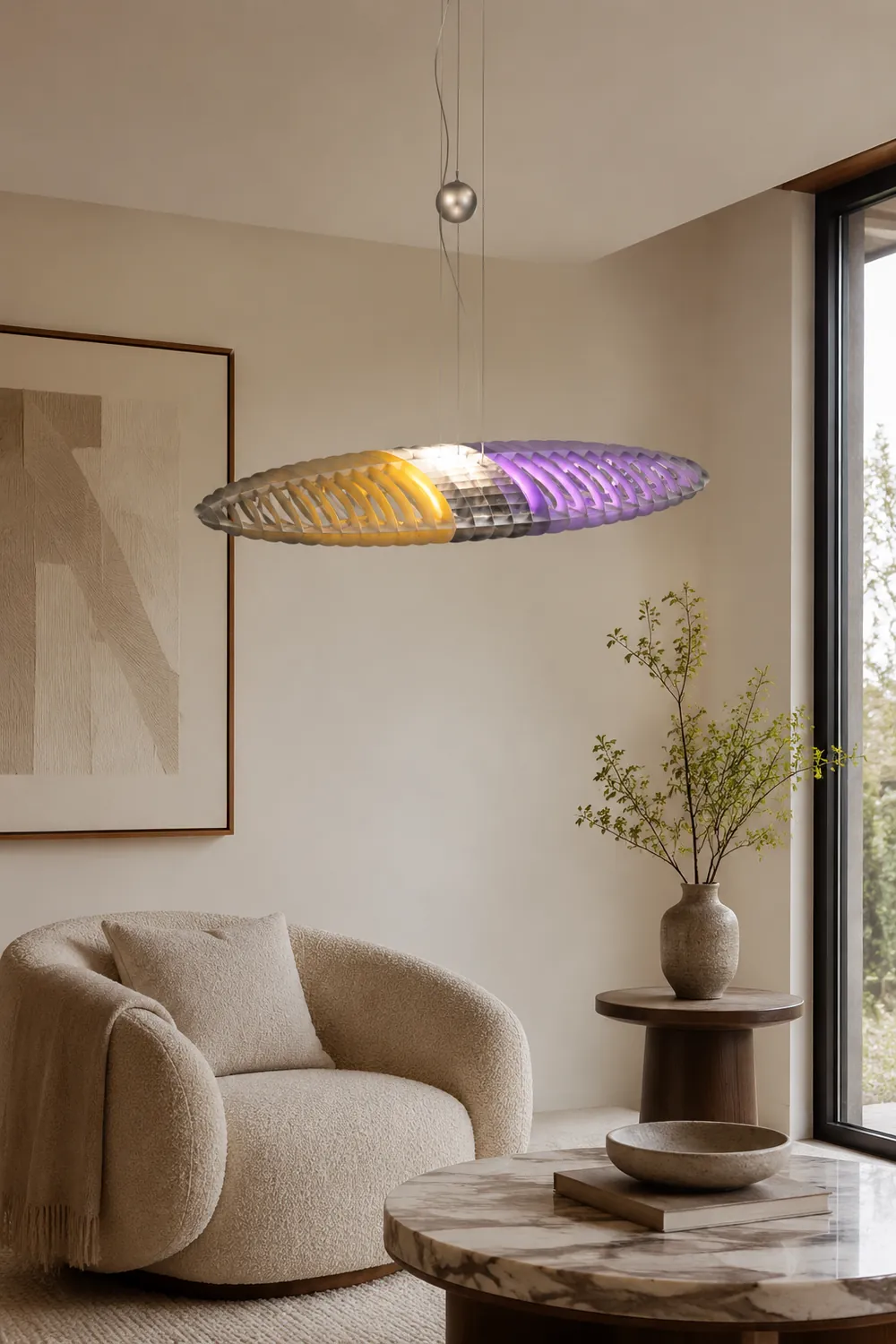 Eveline Modern Stainless Steel Pendant Light, 4 Color - Lumpaz