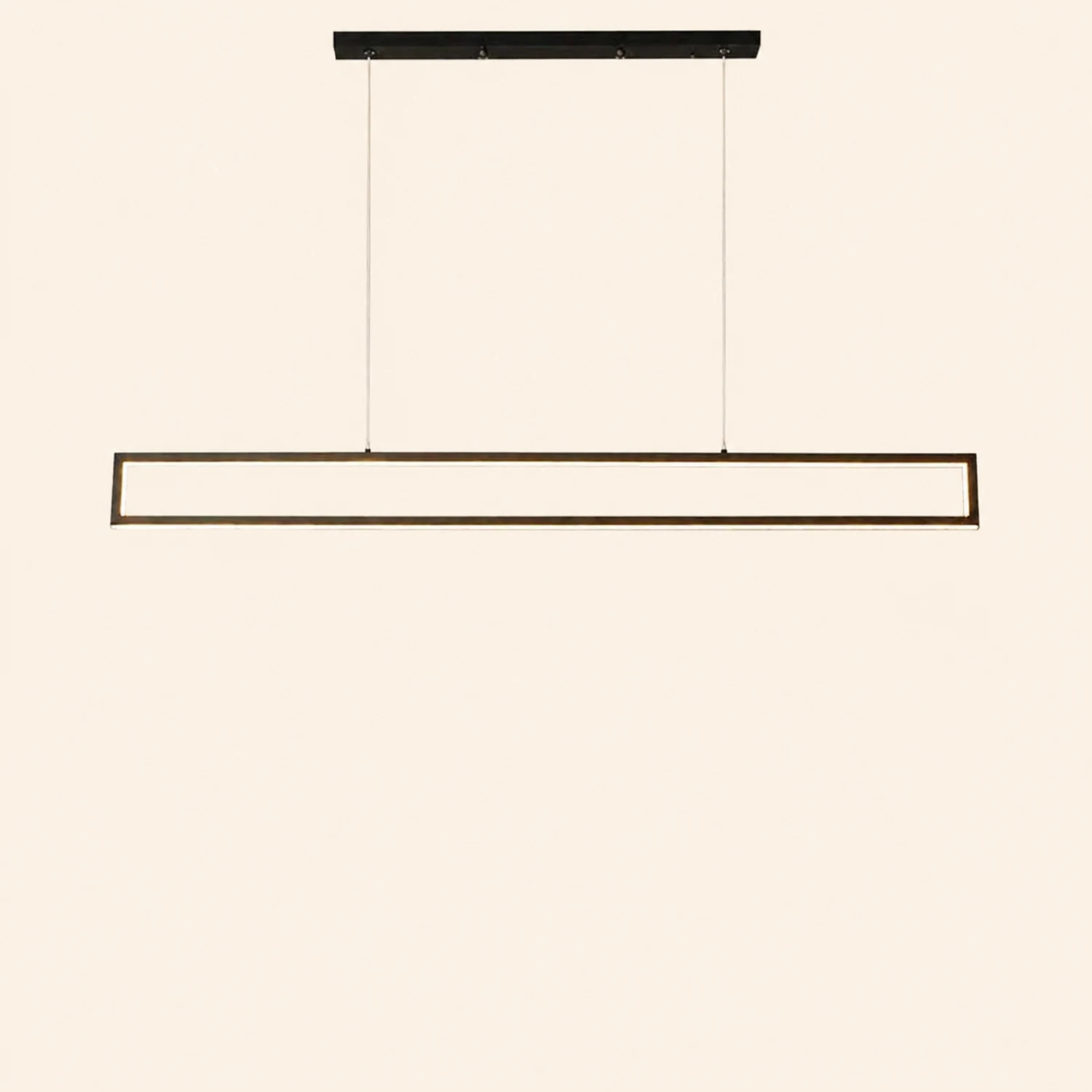 Edge Modern Metal Vertical Rectangular Pendant Light, Black - Lumpaz