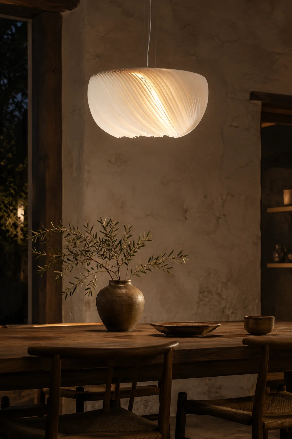 Renée Nordic Circle Nature Pendant Light, Living Room/Dining Room - Lumpaz