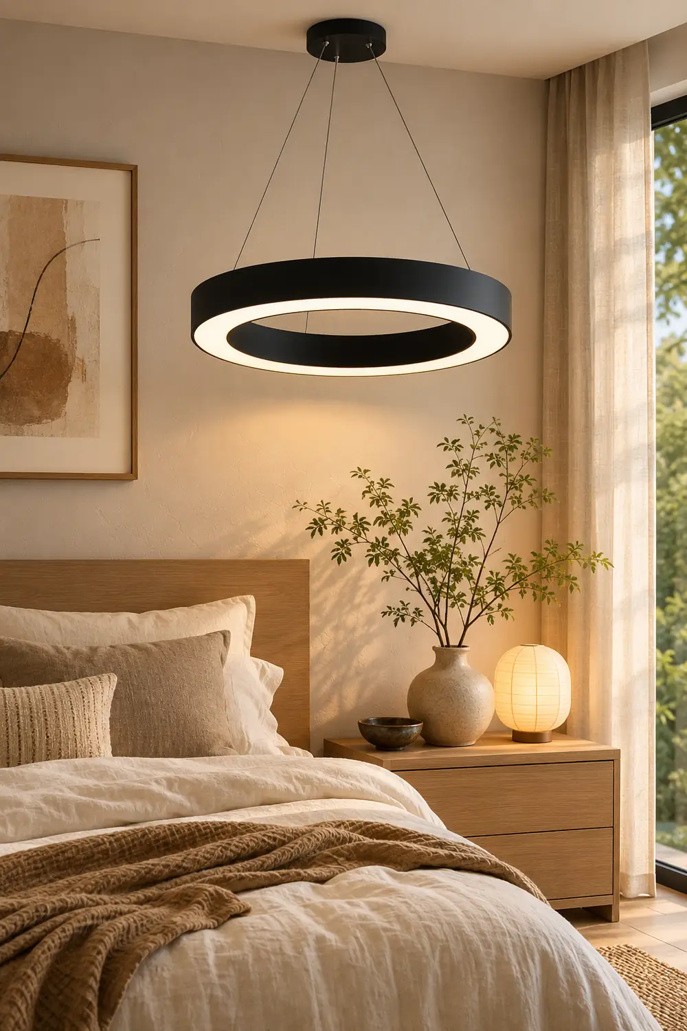 Arisha Minimalist Ring Acrylic Pendant Light Bedroom/Living Room - Lumpaz