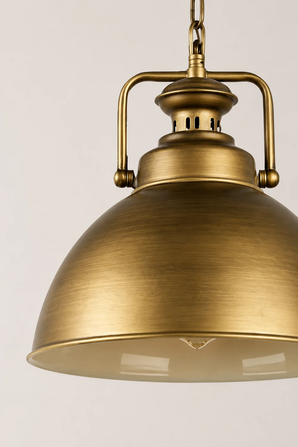 Alessio Vintage Metal Demo Industrial Rustic Pendant Light, Gold - Lumpaz