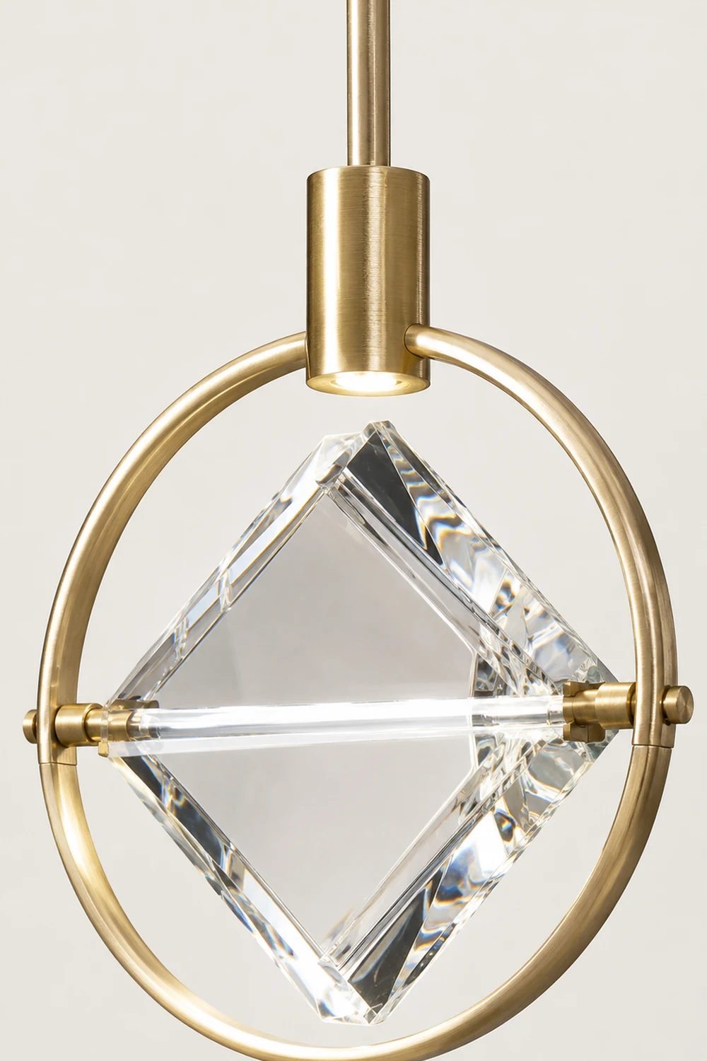 Kristy Modern Luxury Geometry Metal/Crystal Pendant Light, Gold - Lumpaz