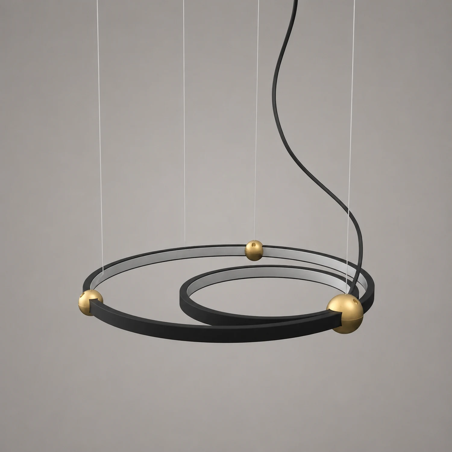 Arisha Minimalist Ring Metal Pendant Light, Black - Lumpaz