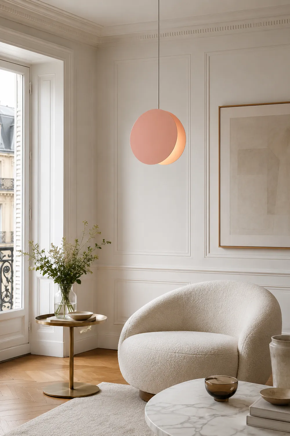 Morandi Round Pendant Light, Metal, 6 Color, 7.8″/11.8″ - Lumpaz