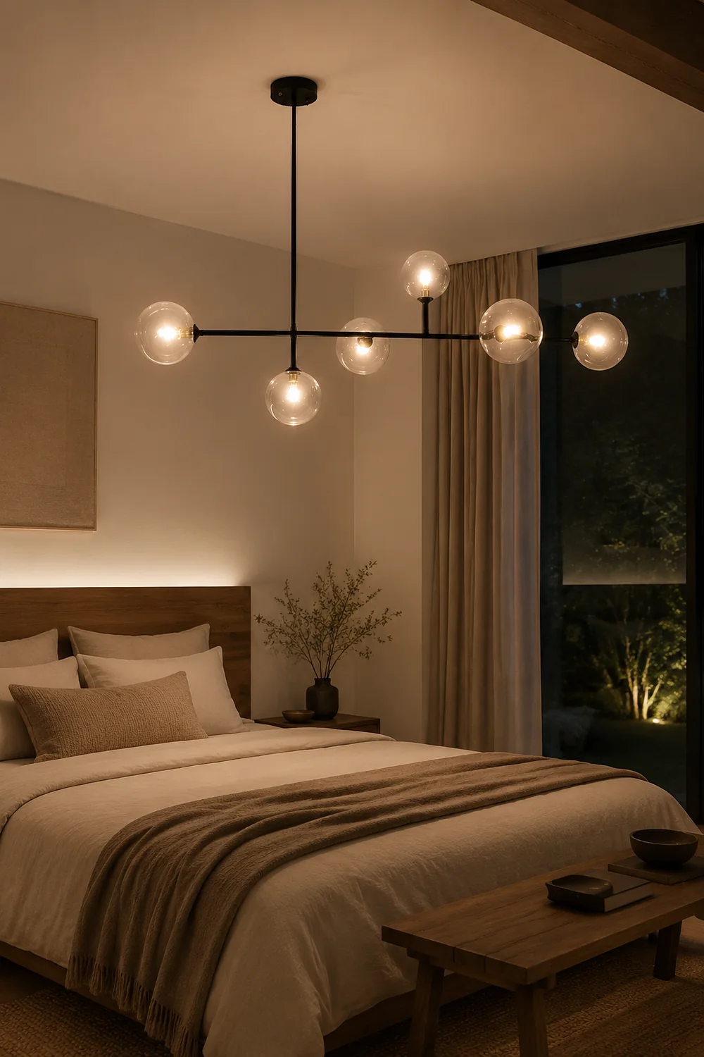 Valentina Modern Bubble Glass Pendant Light, Black - Lumpaz