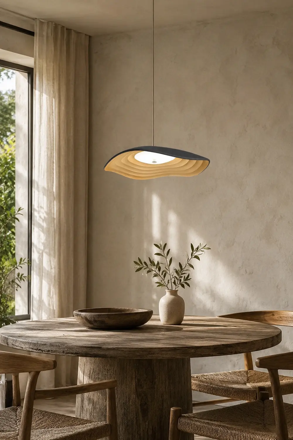 Carins Wabi-Sabi Resin LED Pendant Light, White/Orange/Black - Lumpaz