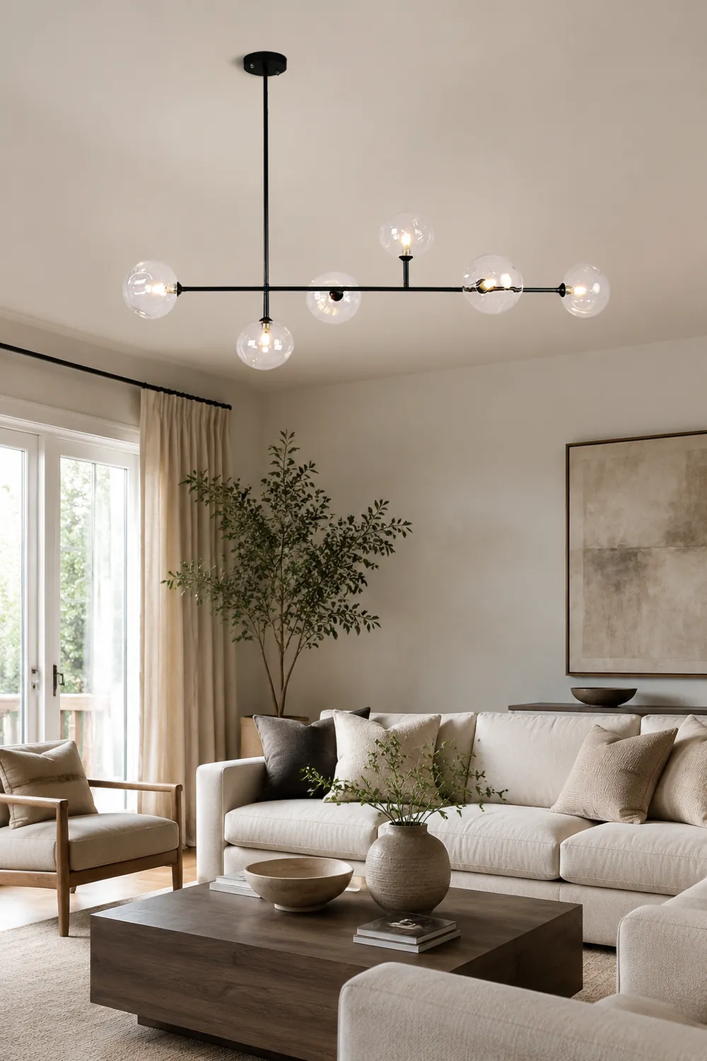Valentina Modern Bubble Glass Pendant Light, Black - Lumpaz