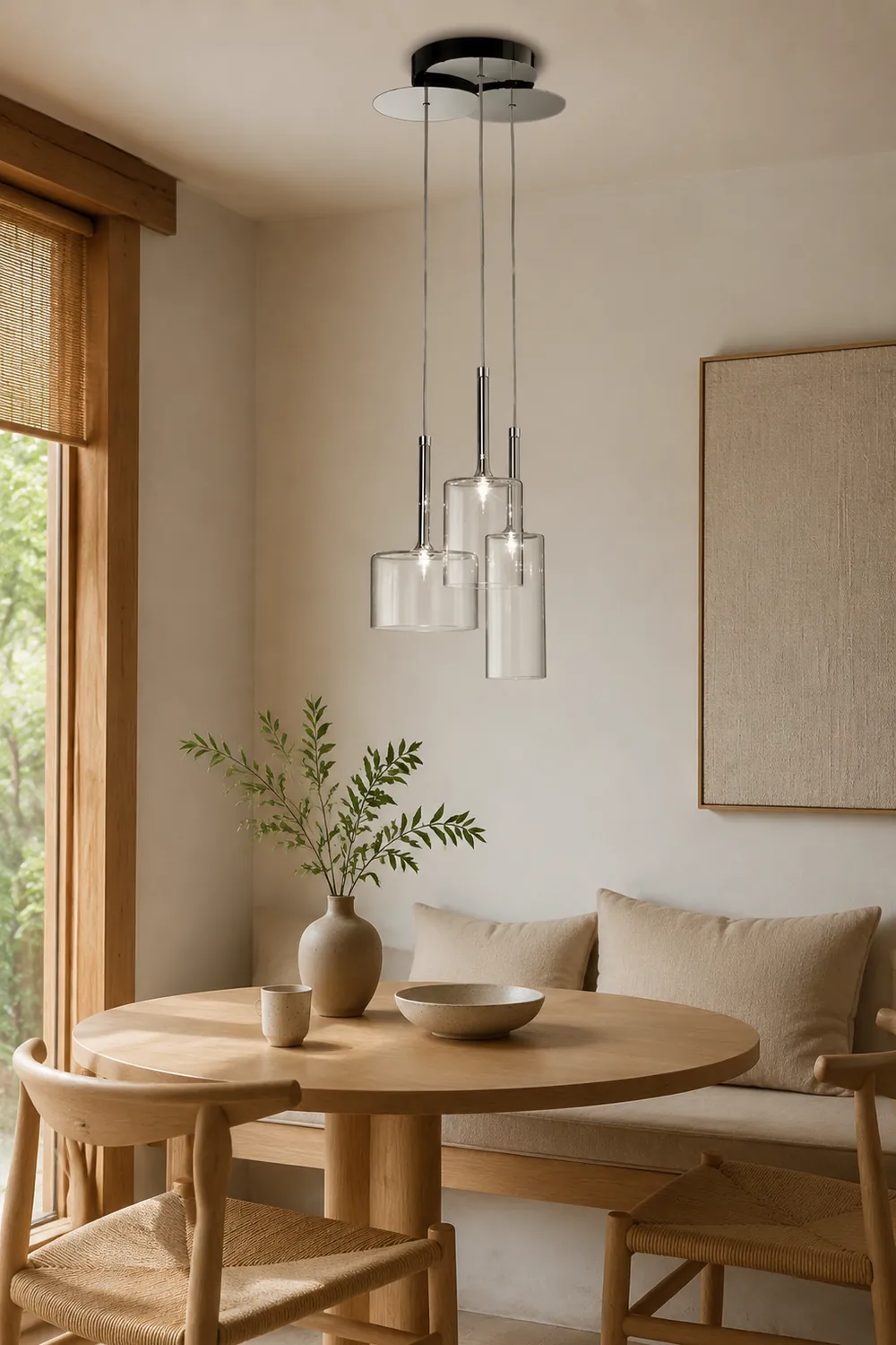 Kristy Modern Geometric Cluster Glass Pendant Light, Clear - Lumpaz