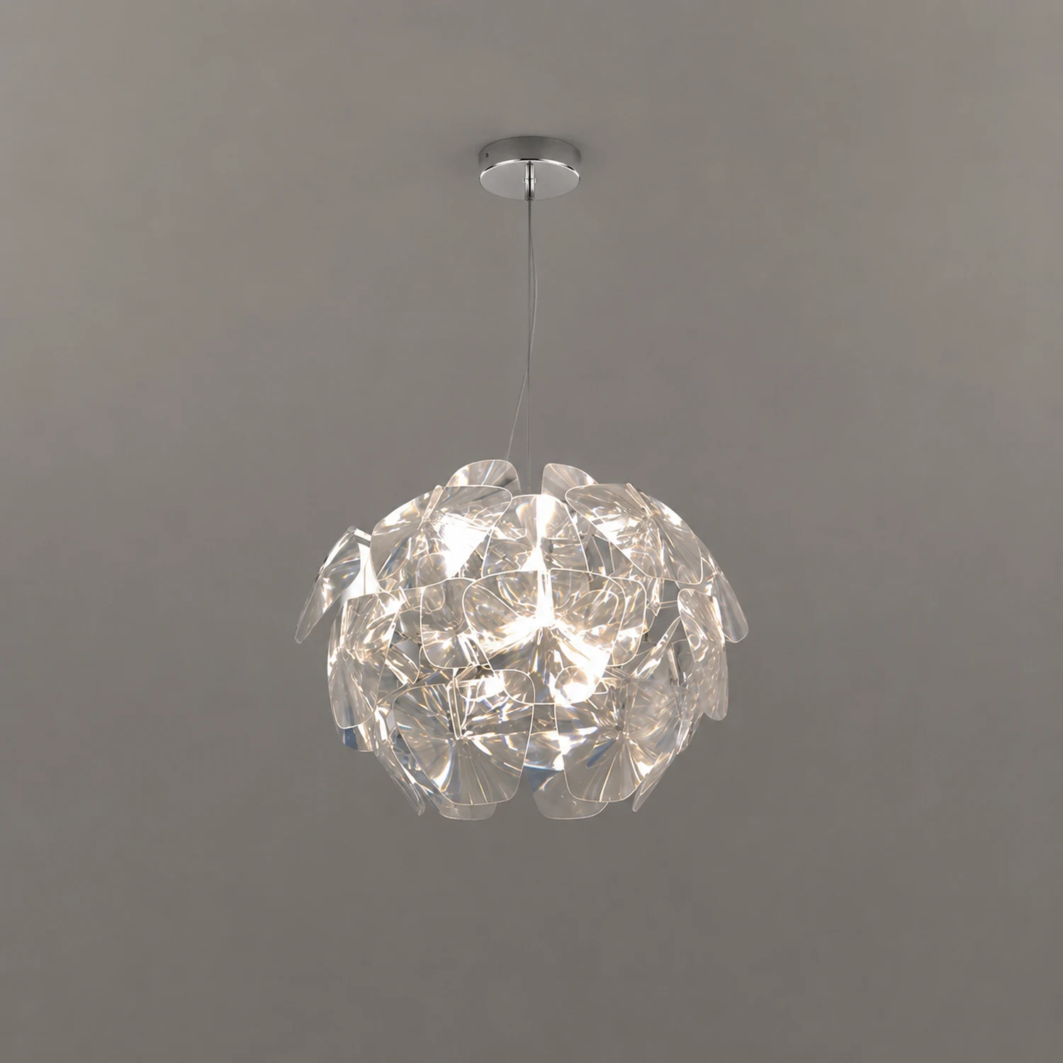 Bella Unique Diamond Flower Metal Pendant Light, Living Room - Lumpaz