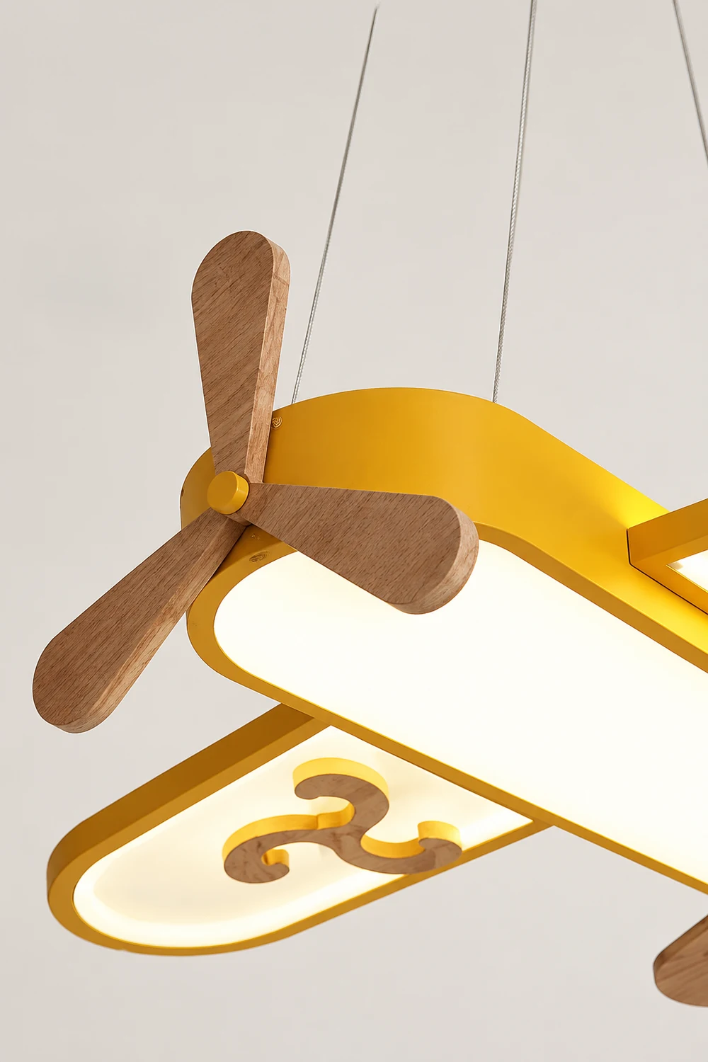 Minori Contemporary Plane Shaped Acrylic Pendant Light, Yellow/Blue - Lumpaz