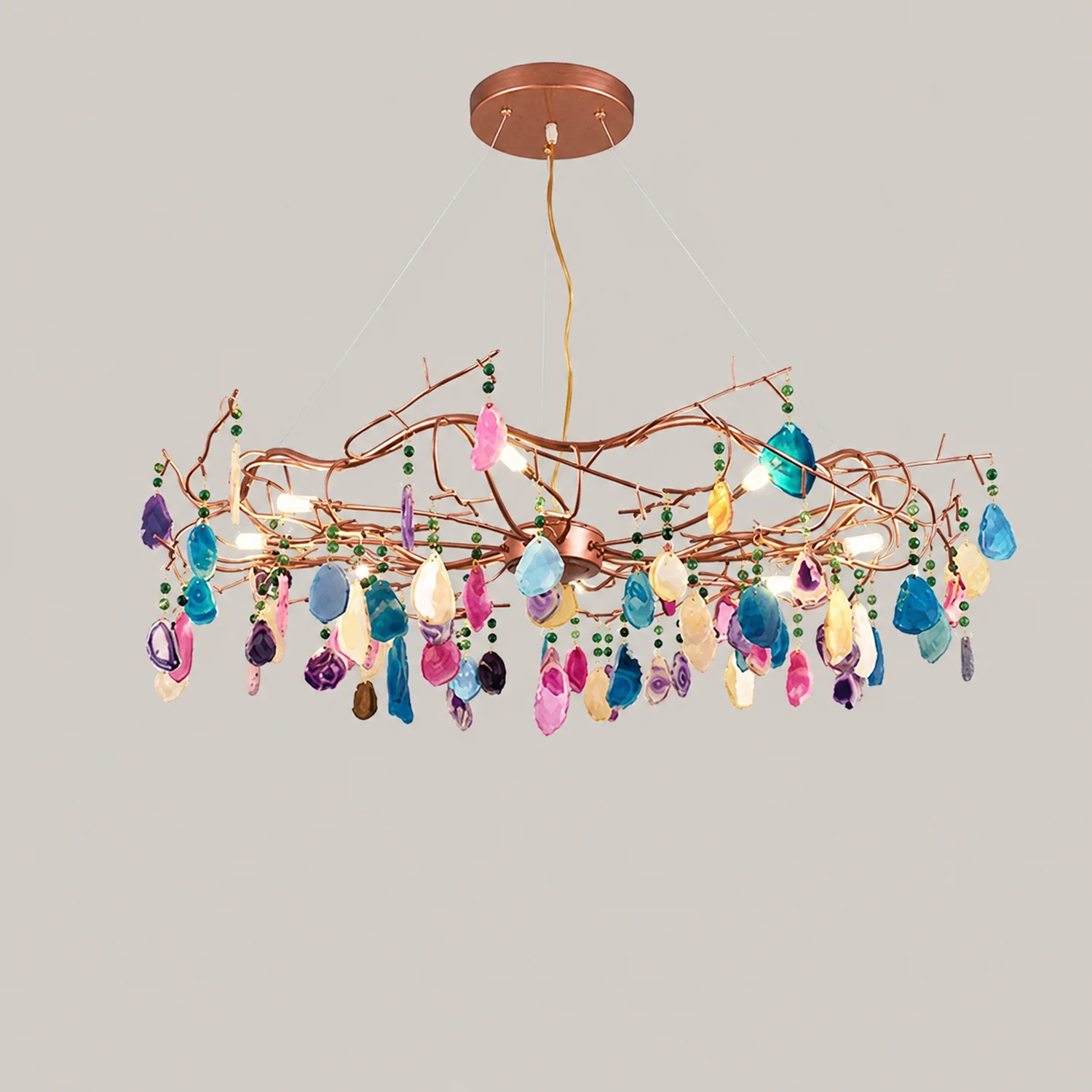 Morandi Art Deco Agate Stone colorful Pendant Light - Lumpaz