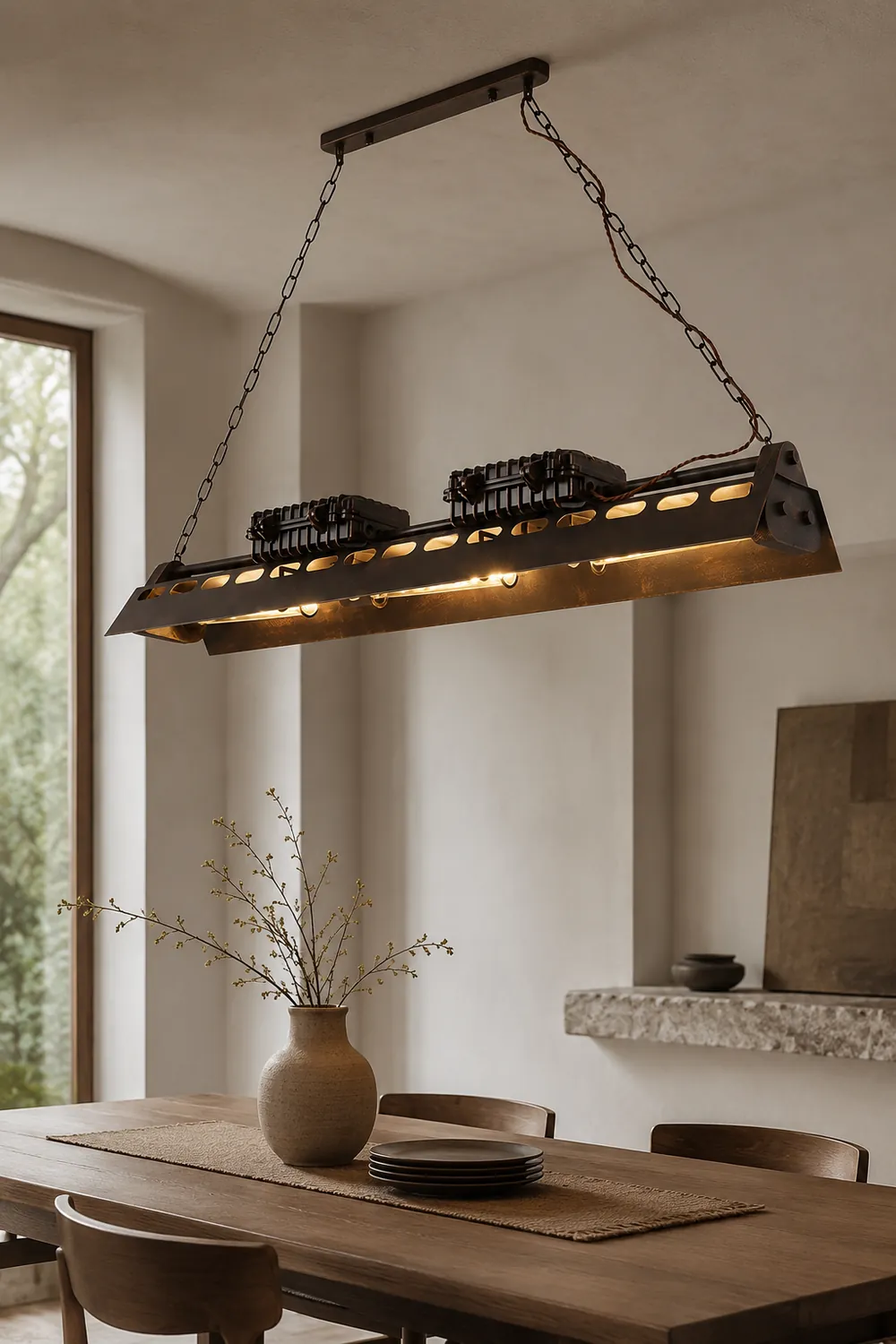 Cooley Industrial Metal Pendant Light Restaurant, Rust - Lumpaz