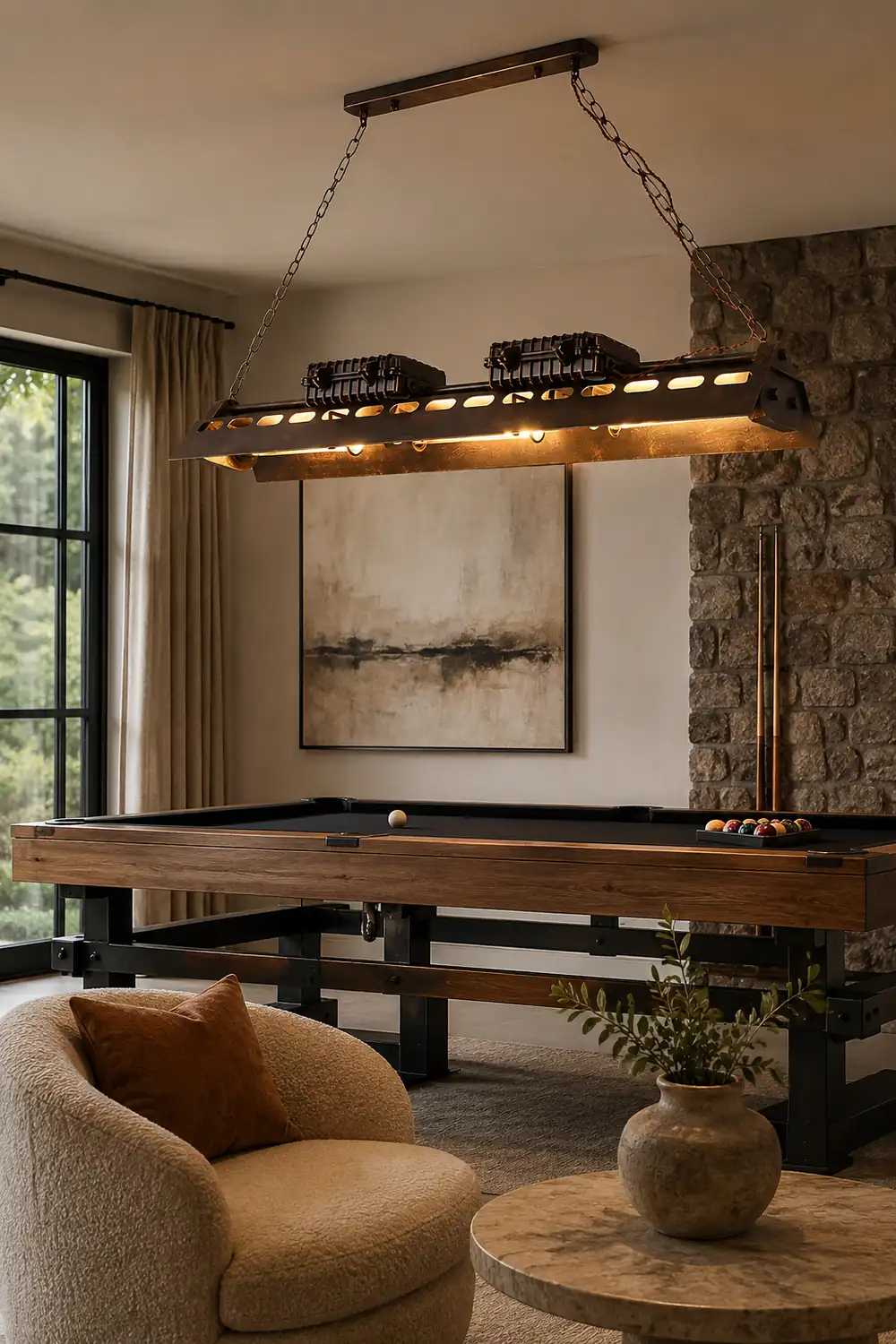 Cooley Industrial Metal Pendant Light Restaurant, Rust - Lumpaz