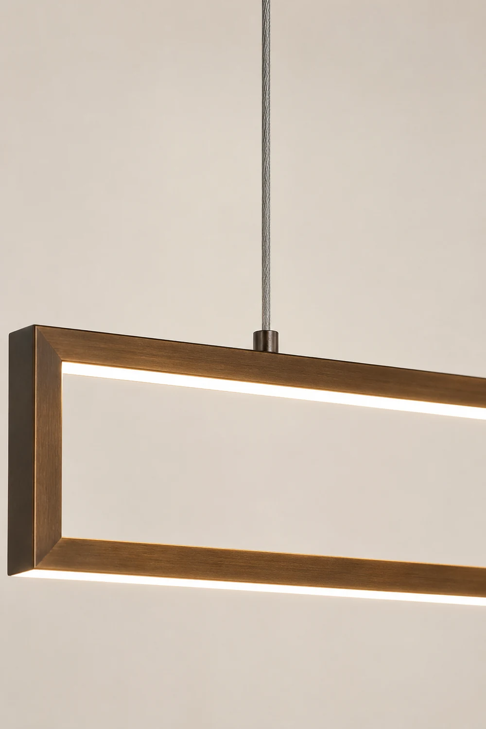 Edge Modern Metal Vertical Rectangular Pendant Light, Black - Lumpaz