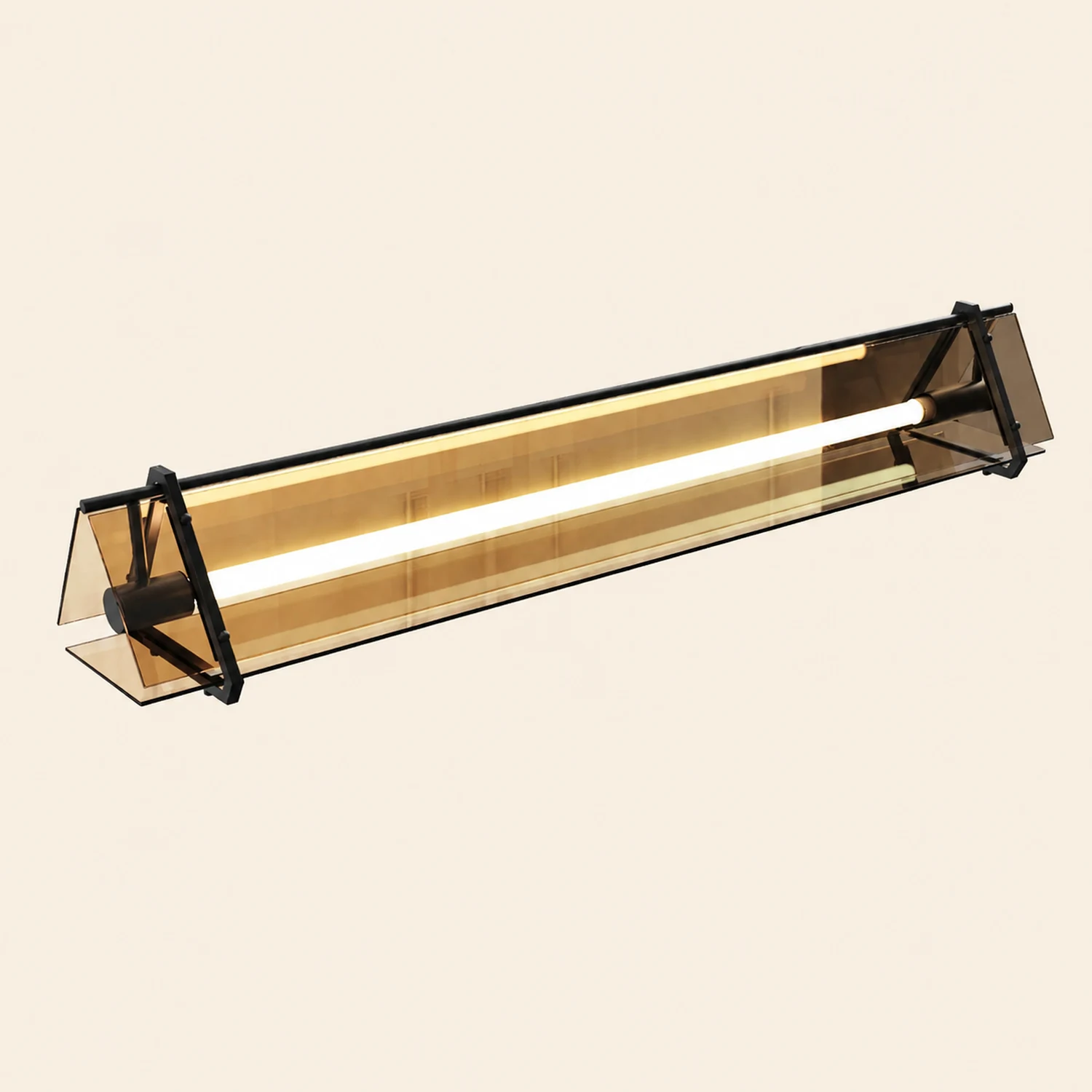 Edge Industrial Triangle Metal/Glass Pendant Light, Gold - Lumpaz