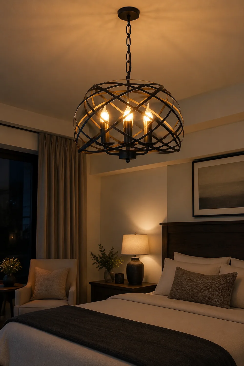 Alessio Vintage Retro Stylish Open Cage Candle Chandelier - Lumpaz