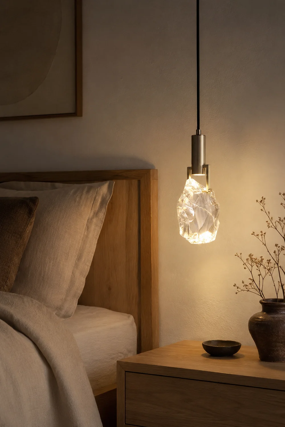 Kristy Modern Drop Crystal Pendant Light, Brass - Lumpaz