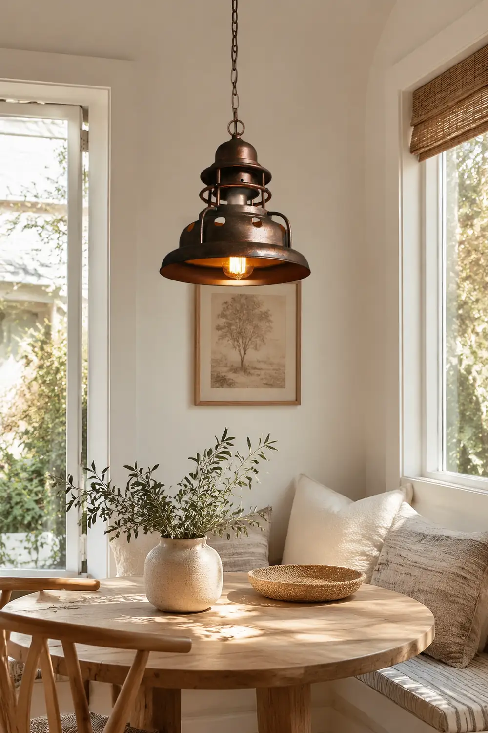 Alessio Industrial Retro Vintage Pull Cnain Pendant Light, Brass, Metal - Lumpaz