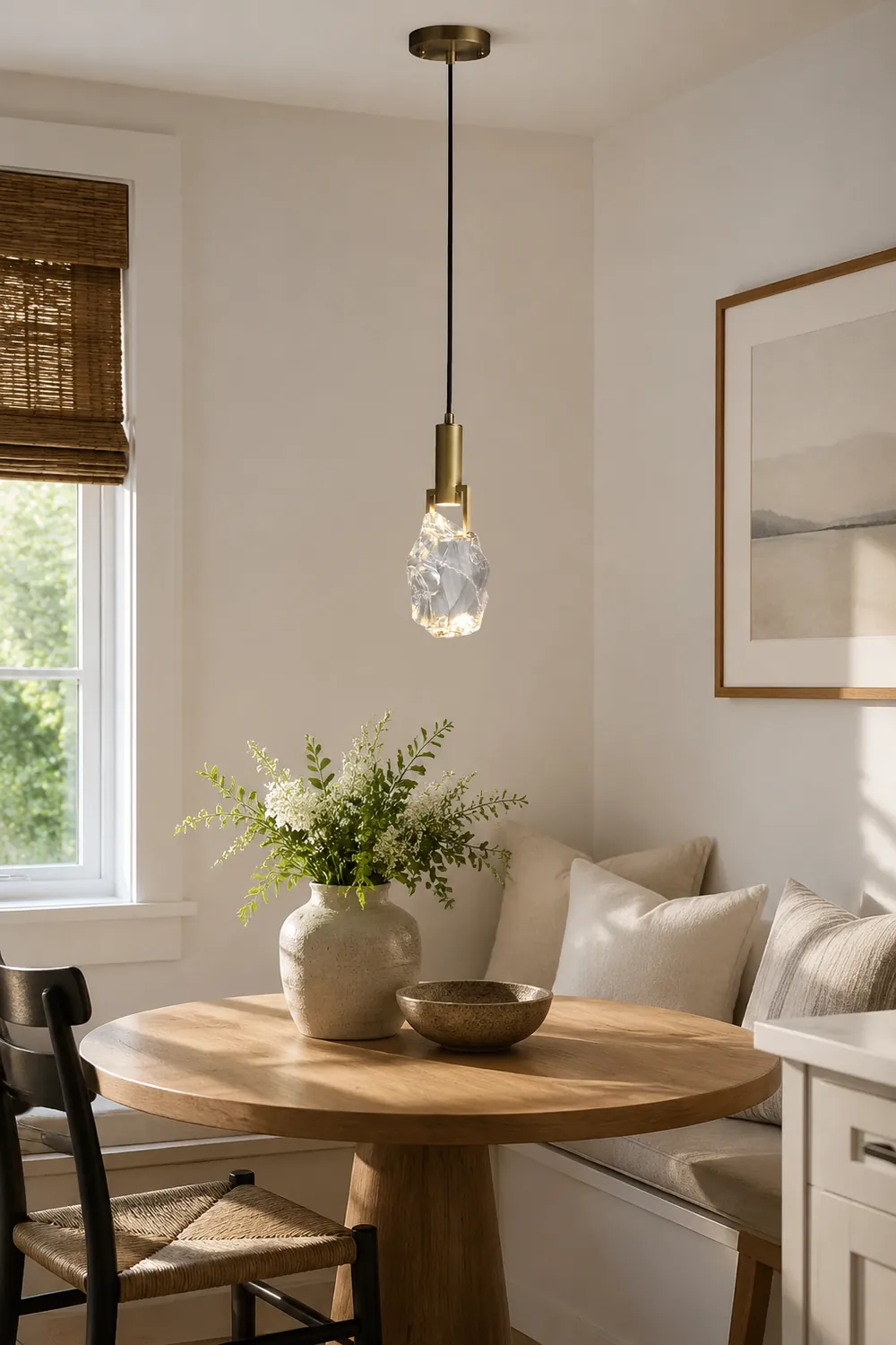 Kristy Modern Drop Crystal Pendant Light, Brass - Lumpaz