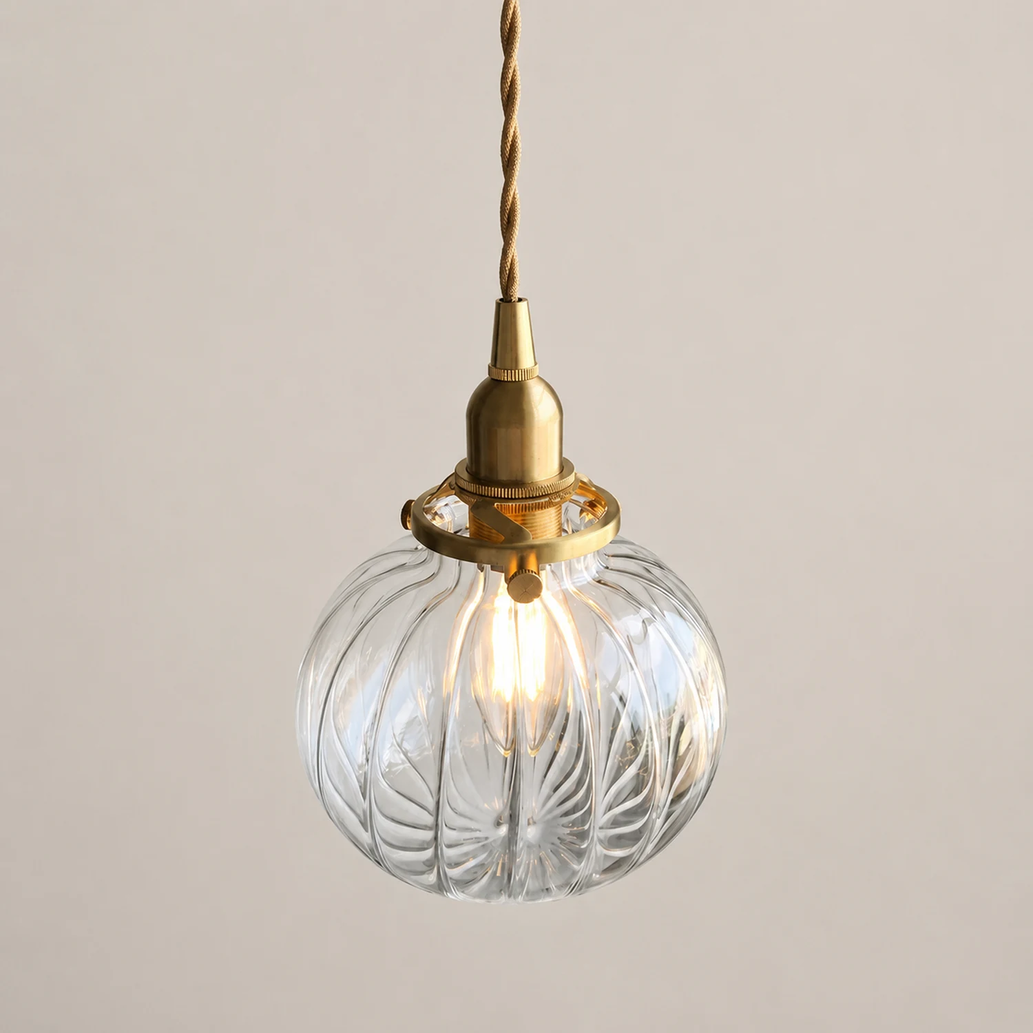 Hailie Retro Oval Glass/Metal Pendant Light, Green/Clear/Blackish Green - Lumpaz