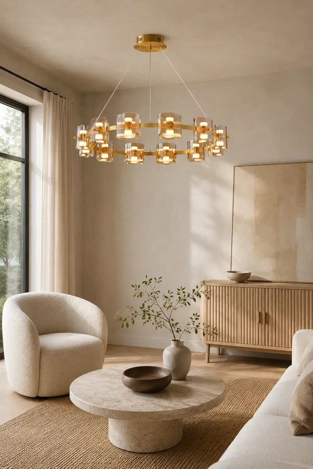 Evette Minimalist Round Metal Pendant Light,Black/Gold - Lumpaz