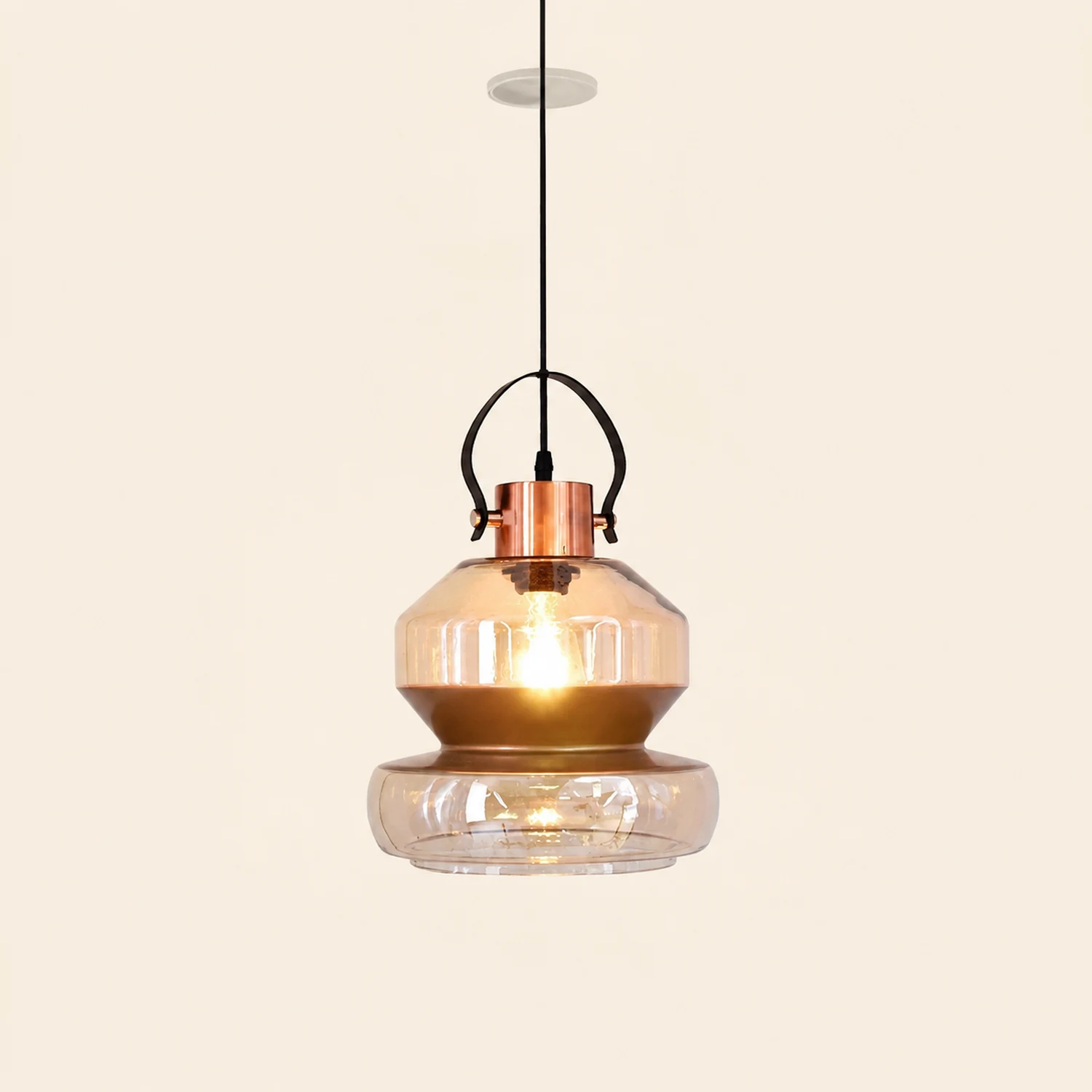 Alessio Copper Clear Glass Pendant Light - Lumpaz